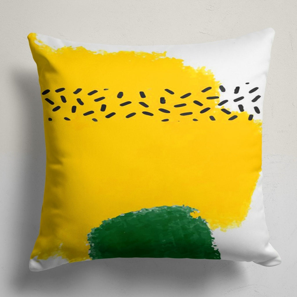 Modern Abstract Throw Pillow Cover, Modern Brushstroke Pillow Covers, Yellow Green Art Cushion Covers, Artistic Minimalist Pillowcase
