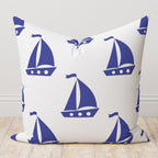 Nautical Pillow Cover, Coastal Pillow Case, Anchor Cushion Cover, Marine Throw Pillow Cover, Beach House Yatch Decor, Sailor Pillow Case
