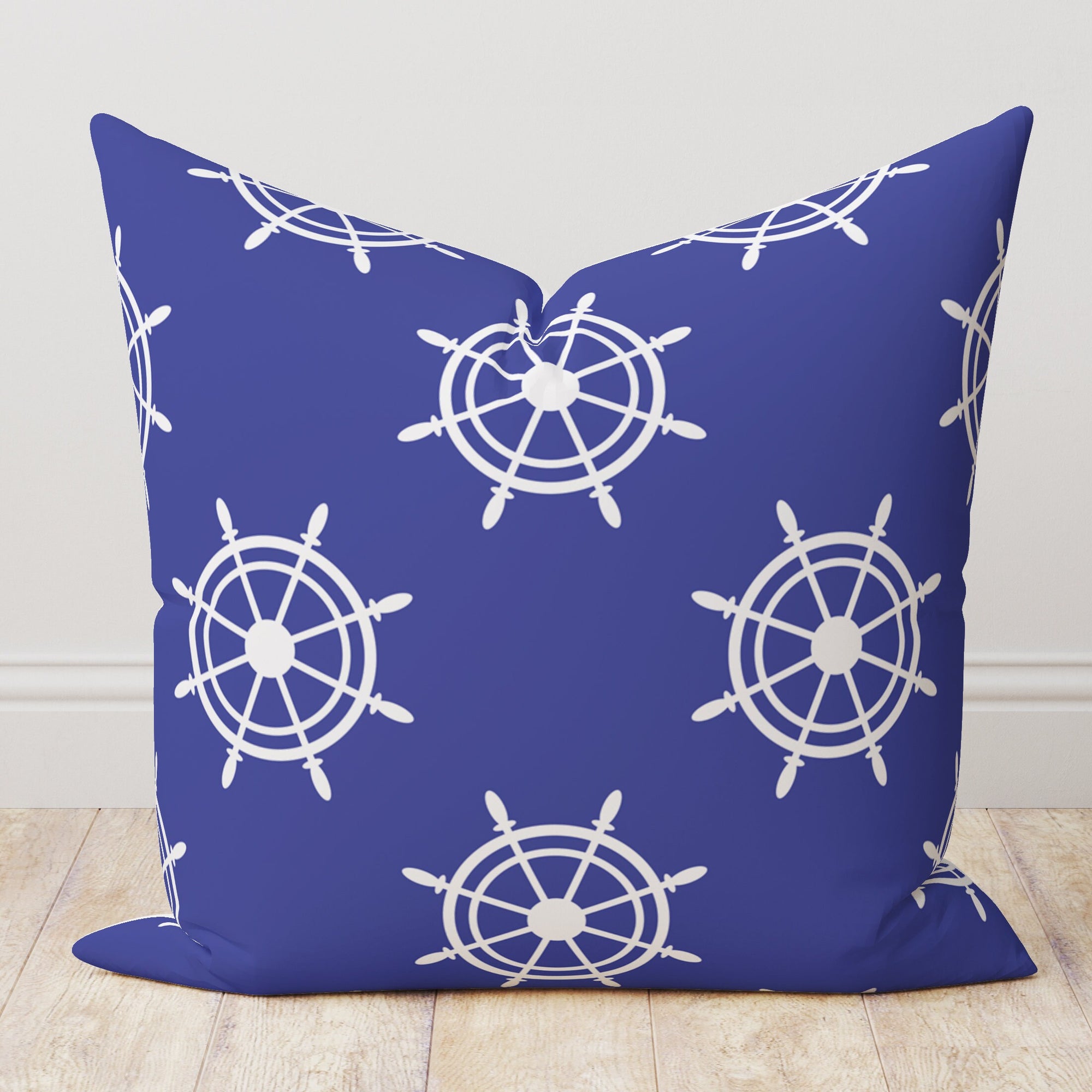 Nautical Pillow Cover, Coastal Pillow Case, Anchor Cushion Cover, Marine Throw Pillow Cover, Beach House Yatch Decor, Sailor Pillow Case