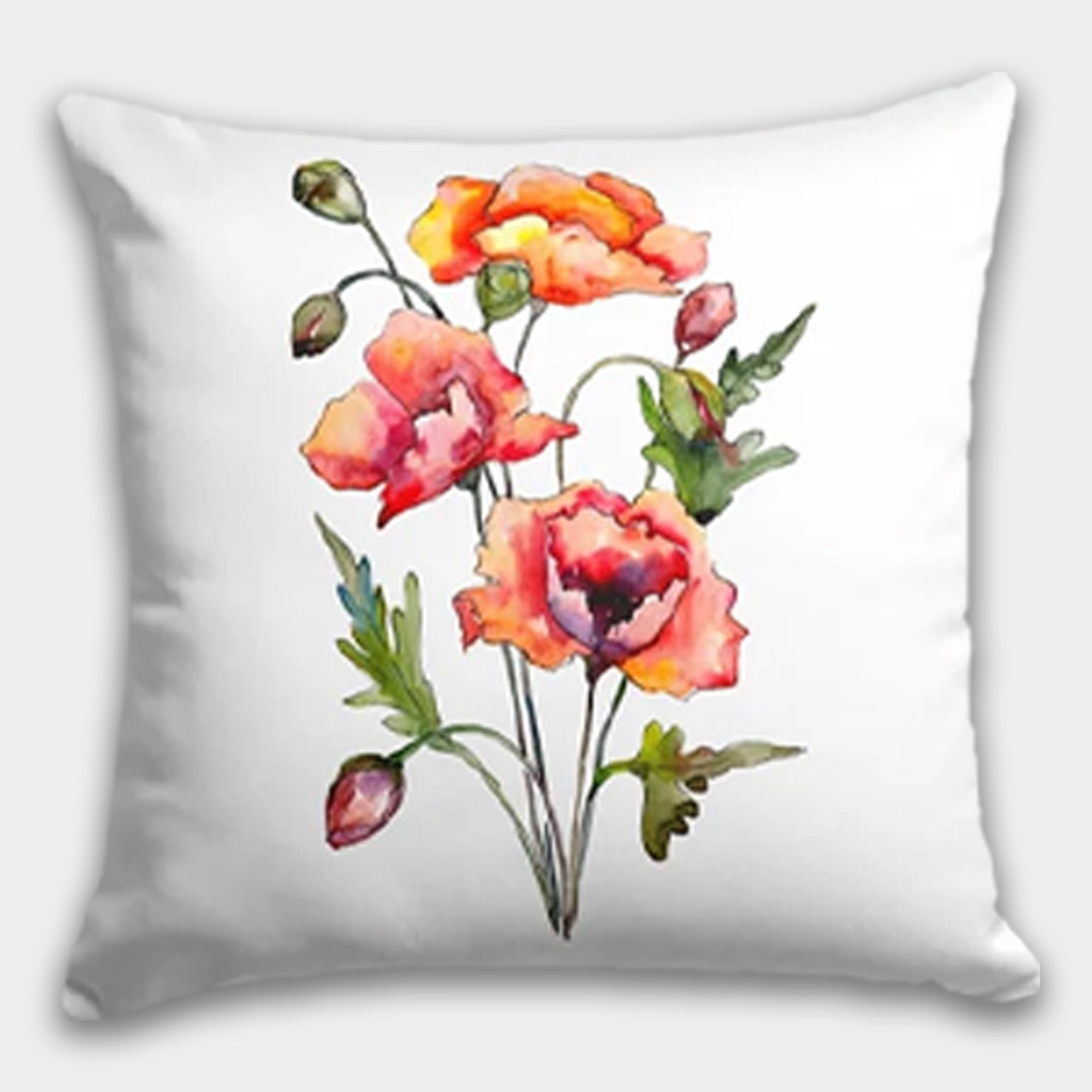 Floral Throw Pillow Case, Yellow Flowers Cushion Cover, Floral Pillow Cover, Wildflowers Pillow Covers, Floral Home Decor