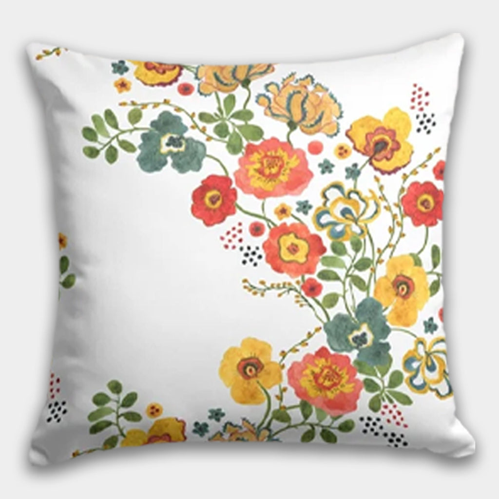 Floral Throw Pillow Case, Yellow Flowers Cushion Cover, Floral Pillow Cover, Wildflowers Pillow Covers, Floral Home Decor