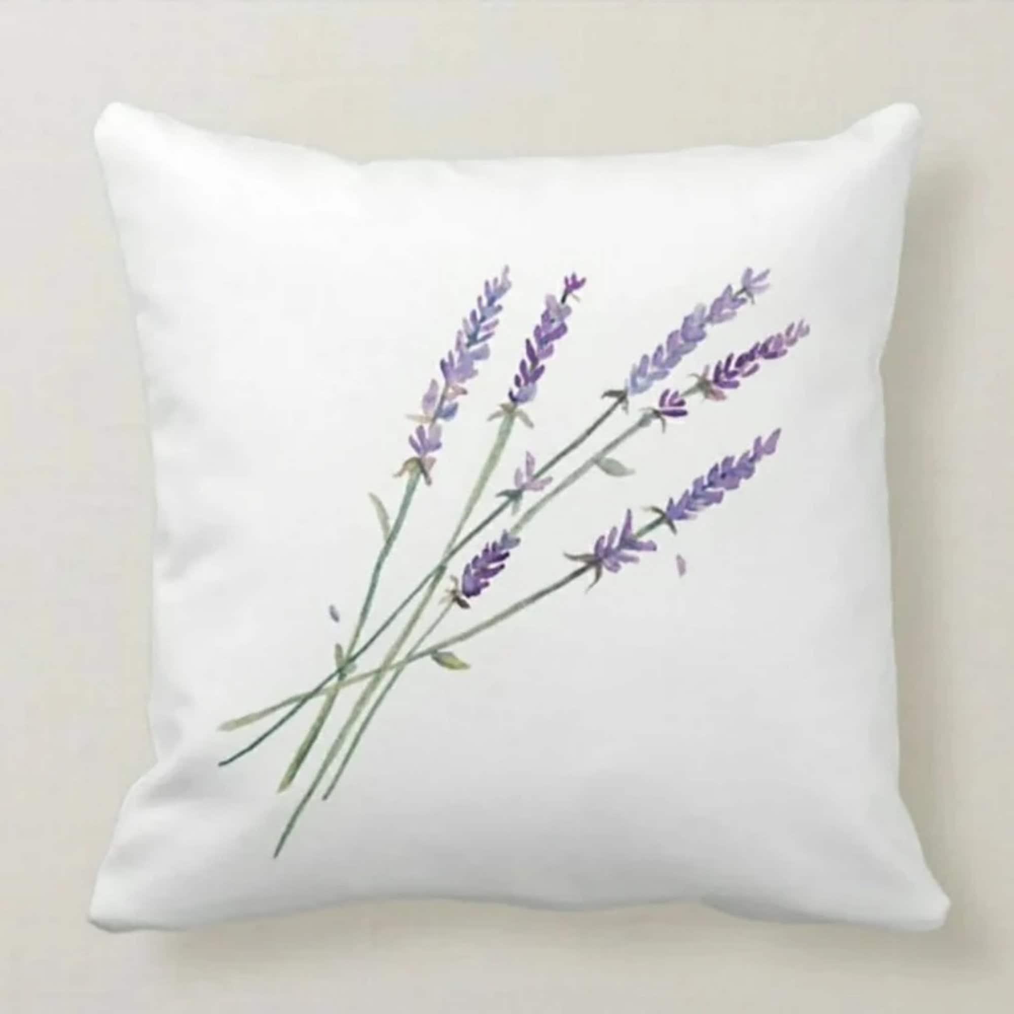 Lavender Pillow Covers, French Country Cushion Covers, Rustic Floral Throw Pillows, Provence Lavender Design Pillowcases