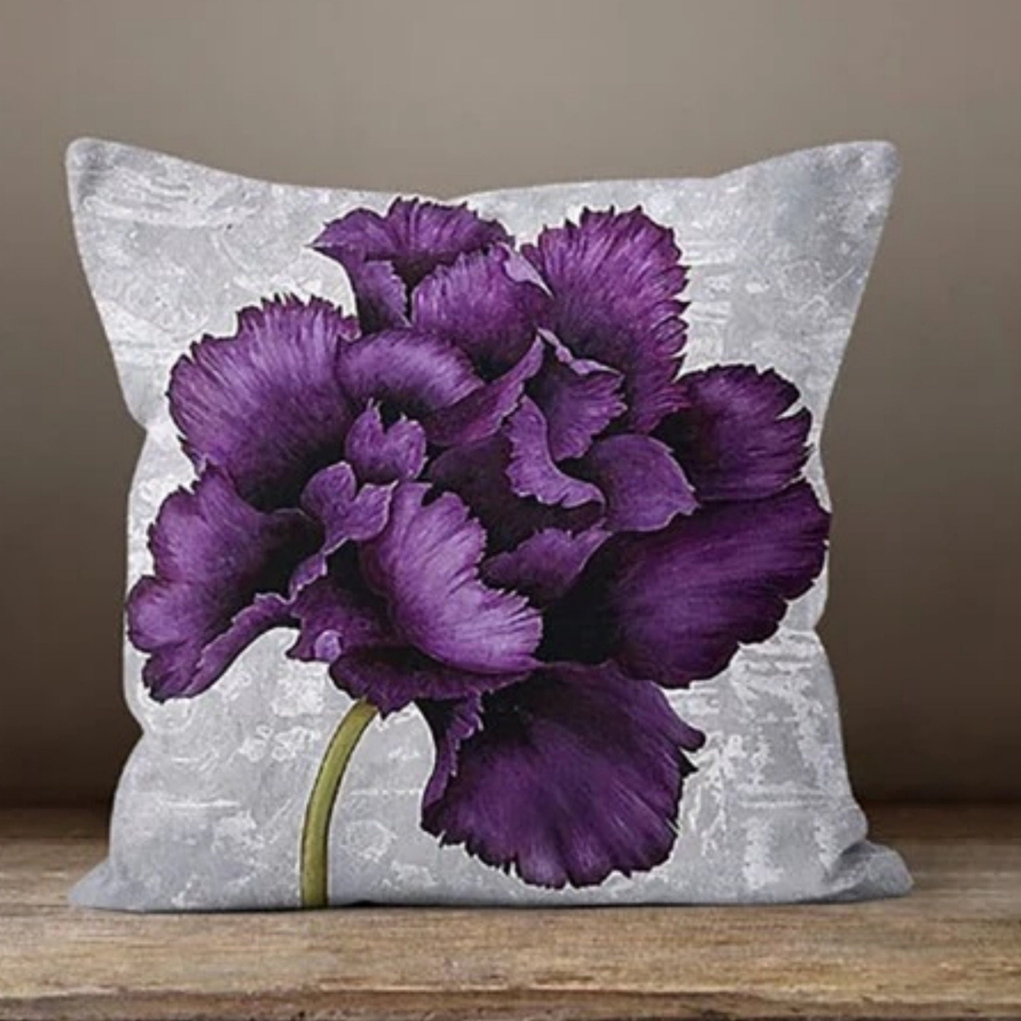 Purple Floral Pillow Cover, Purple Floral Pillow Case, Lilac Couch Pillow, Purple Throw Pillow Covers, Purple Dandelion Pillow Covers