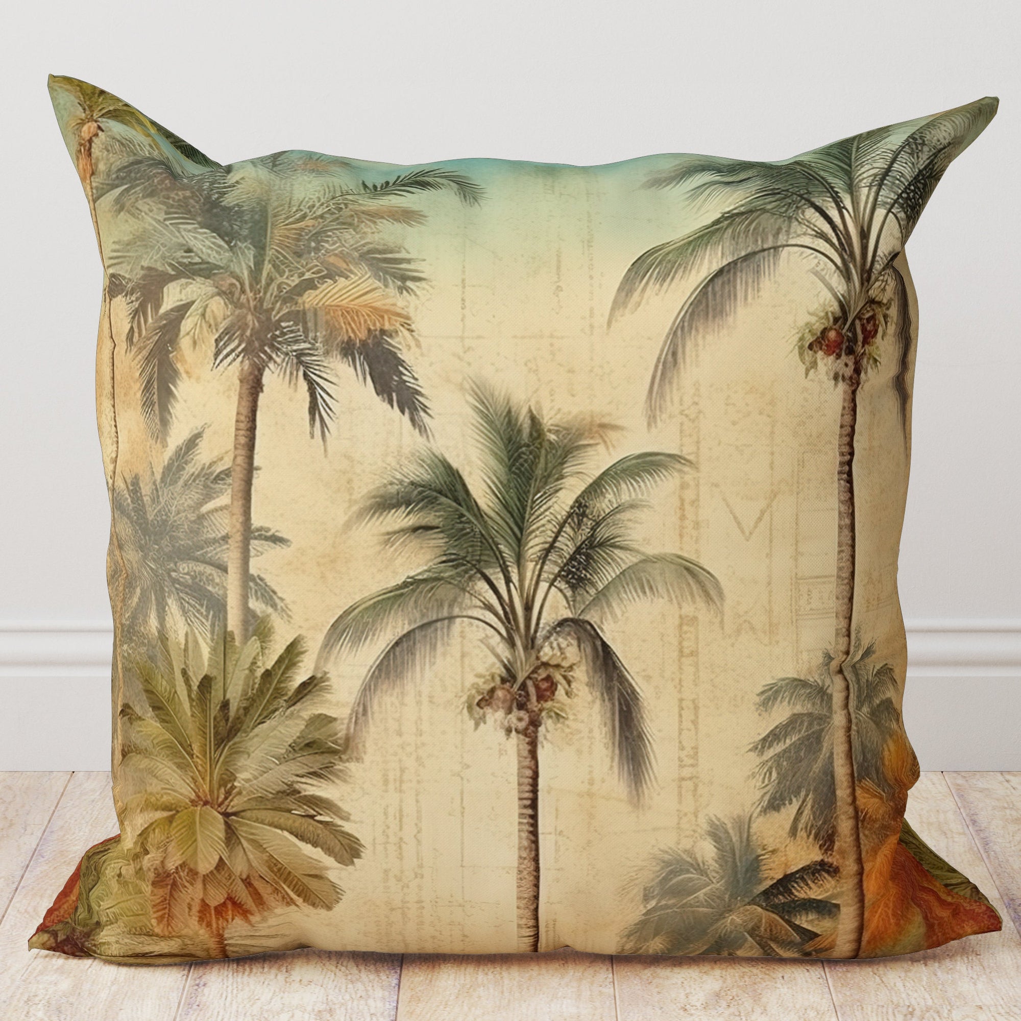 Tropical Hawaii Palm Tree Cushion Cover, Hawaii Palm Tree Pillow Cover, Palm Tree Pillow Sham, Tropical Palm Leaves Throw Pillow Covers