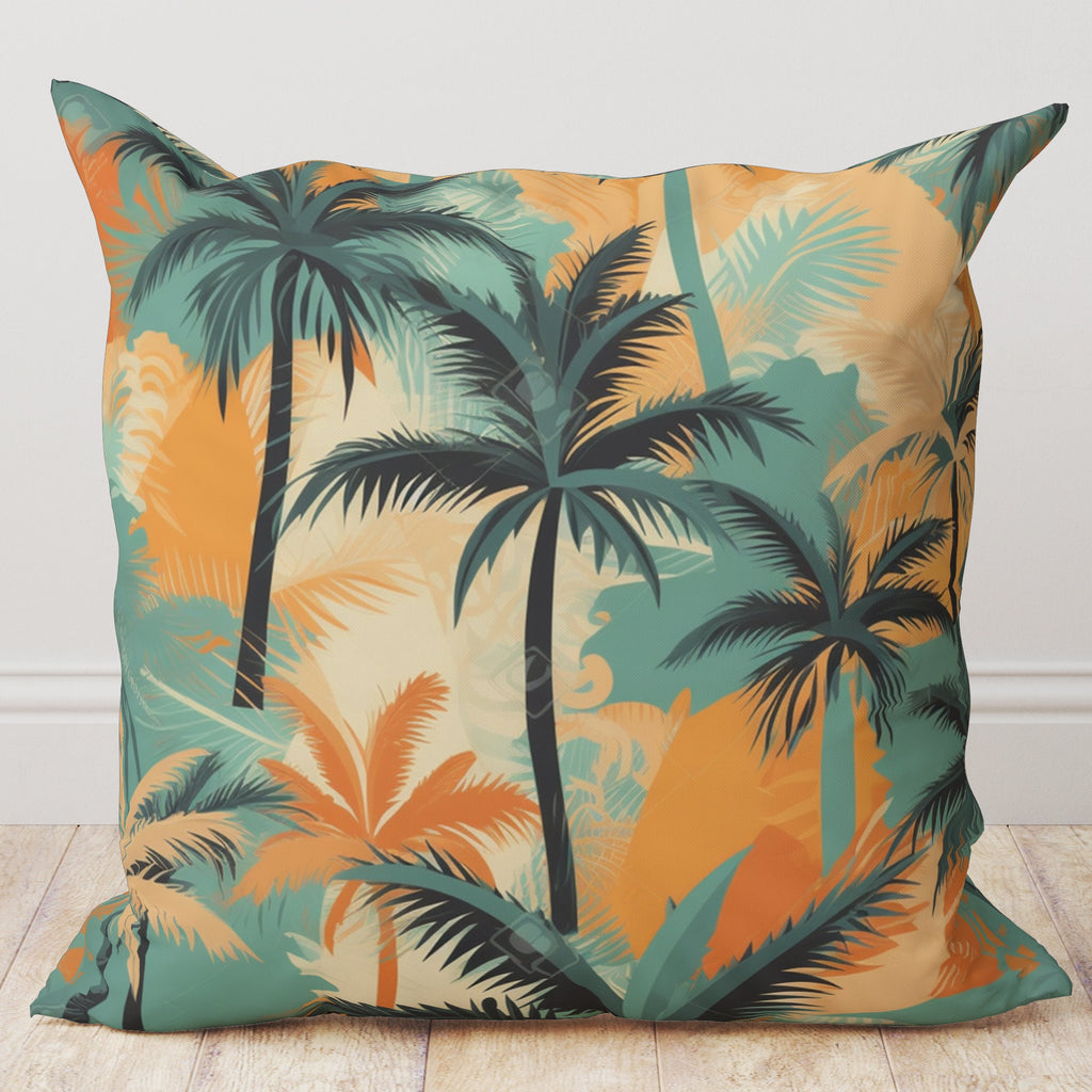 Tropical Hawaii Palm Tree Cushion Cover, Hawaii Palm Tree Pillow Cover, Palm Tree Pillow Sham, Tropical Palm Leaves Throw Pillow Covers
