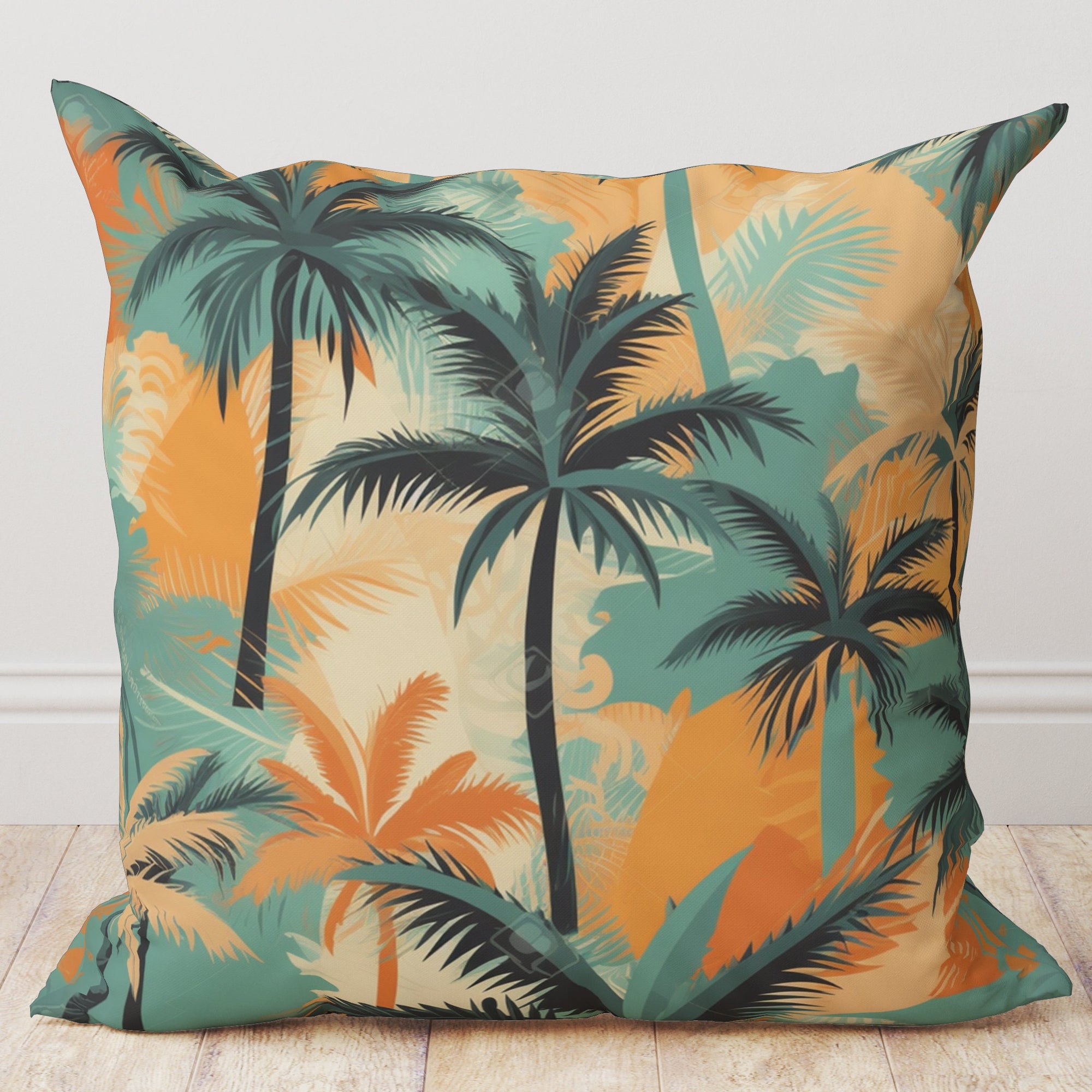 Tropical Hawaii Palm Tree Cushion Cover, Hawaii Palm Tree Pillow Cover, Palm Tree Pillow Sham, Tropical Palm Leaves Throw Pillow Covers