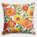 Floral Throw Pillow Case, Yellow Flowers Cushion Cover, Floral Pillow Cover, Wildflowers Pillow Covers, Floral Home Decor