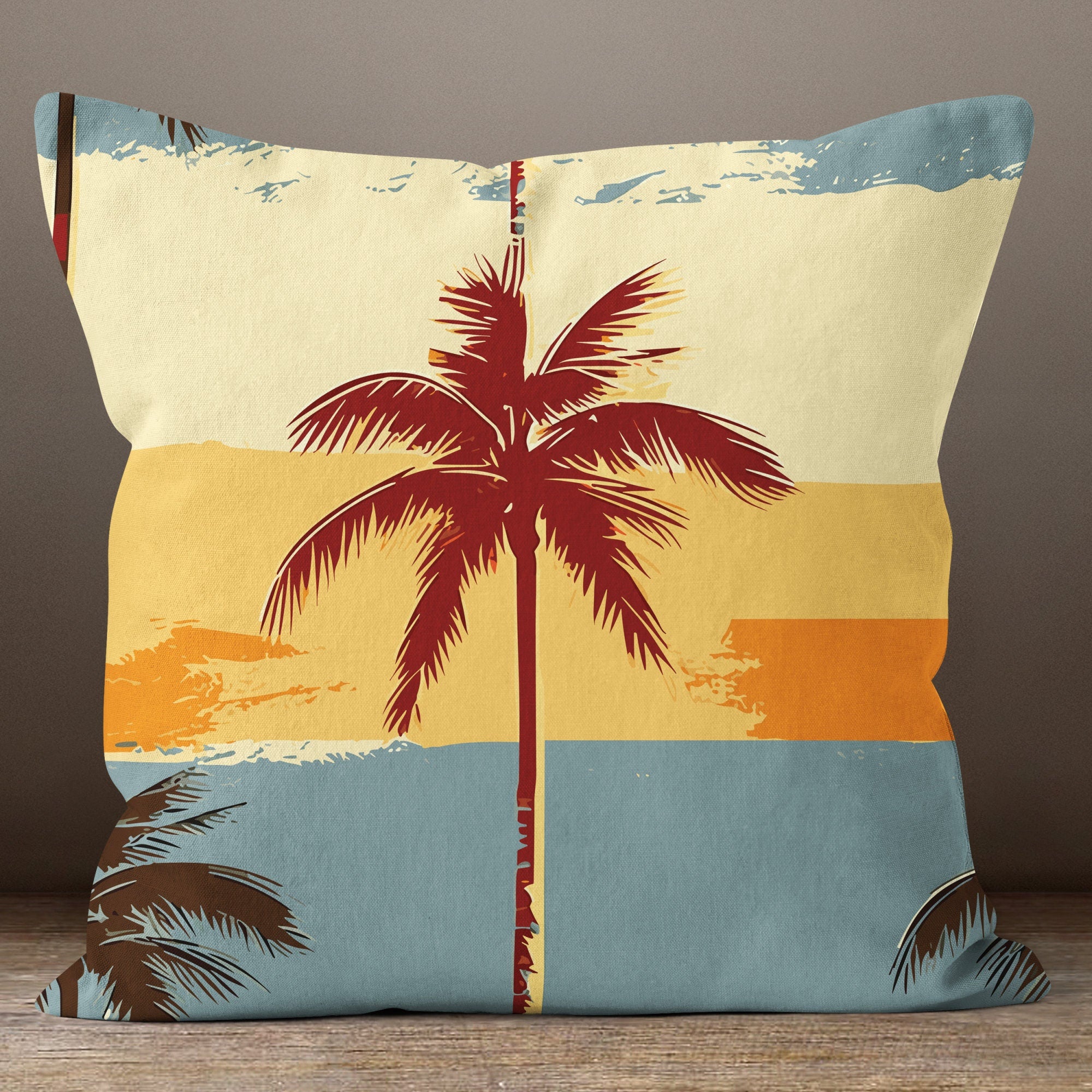 Hawaii Pillow Covers, Palm Tree Pillow Sham, Tropical Palm Leaves Throw Pillow Covers, Tropical Hawaii Palm Tree Cushion Covers