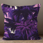 Exotic Hawaiian Pillowcases, Tropical Palm Purple Cushion Covers, Hawaiian Palm Tree Leaf Pillow Covers, Palm Tree Purple Pink Pillow Covers