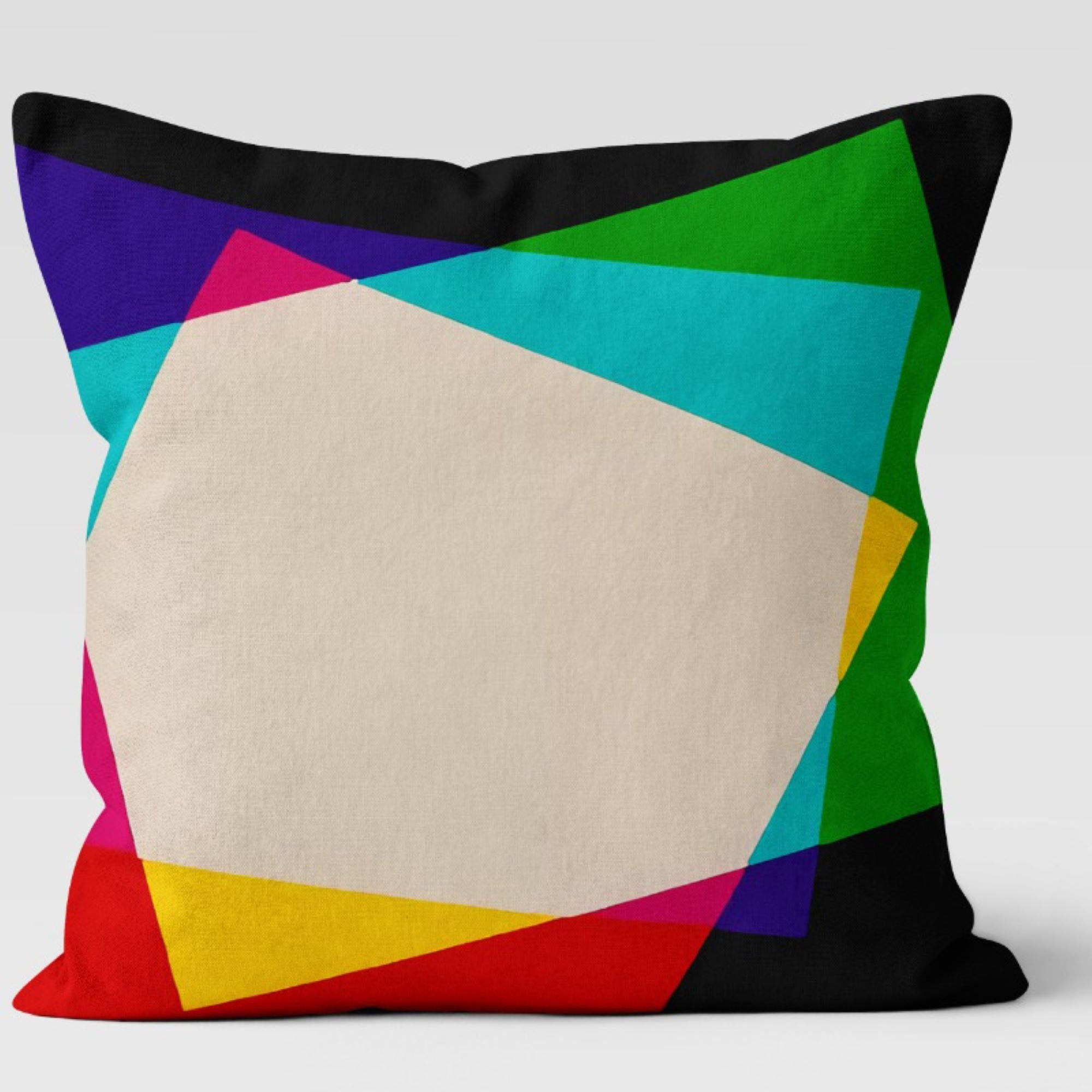 Rainbow Art Pillow Covers, Colorful Abstract Throw Pillows with Cat & Bird Design, Modern Rainbow Cat Bird Cushion Cover