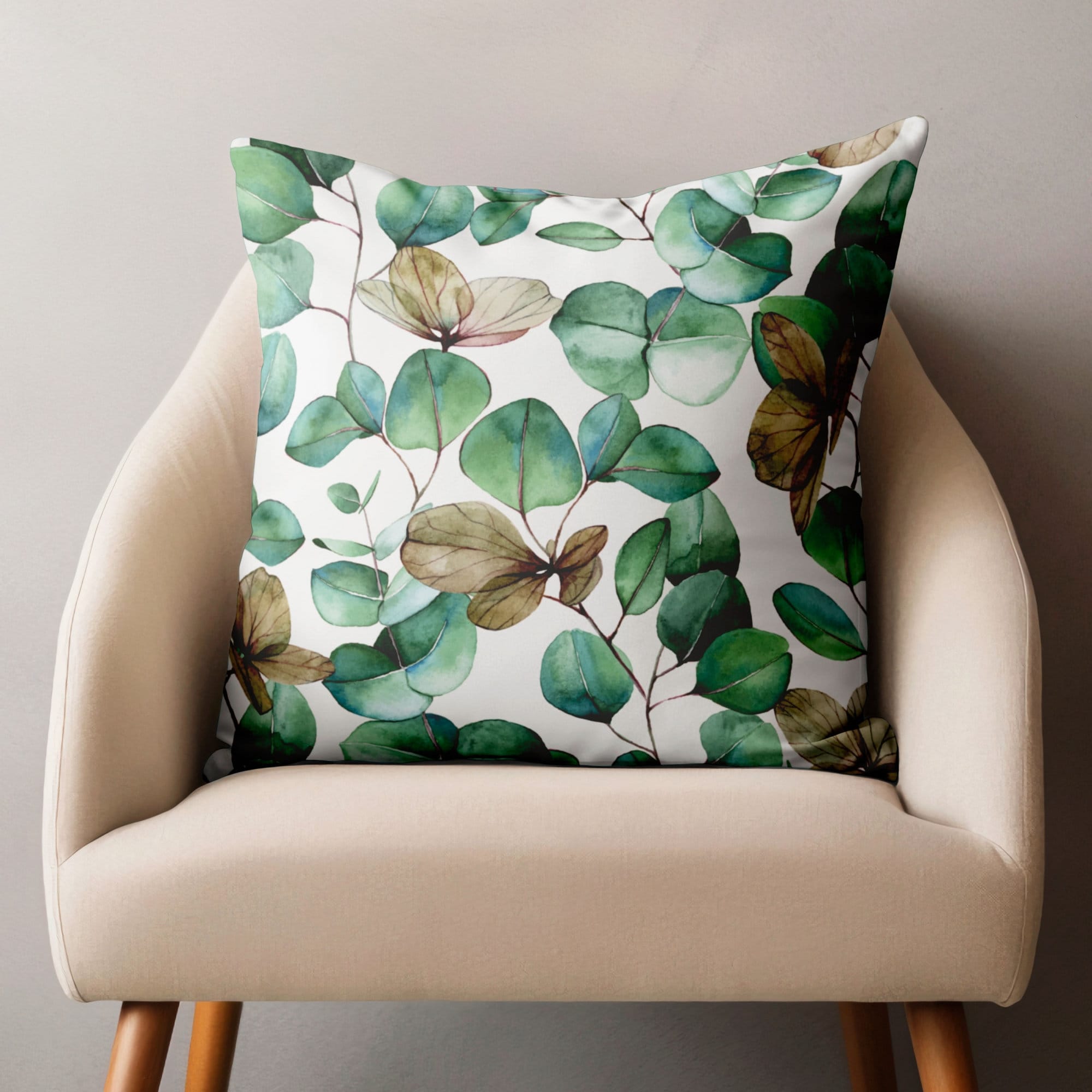 Botanic Floral Pillow Covers, Tropical Flowers Pillow Covers, Tropical Green Leaf Cushion Covers, Green Floral Pillowcase, Botanical Pillow