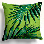 Tropical Pillow Covers, Palm Leaf Pillow Cover, Exotic Palm Leaves Pillowcase, Botanical Green Leaves Cushion Cover, Tropical Home Decor