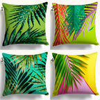 Tropical Pillow Covers, Palm Leaf Pillow Cover, Exotic Palm Leaves Pillowcase, Botanical Green Leaves Cushion Cover, Tropical Home Decor