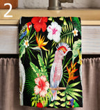Exotic Tea Towels, Tropical Tea Towels, Tropical Flowers Dish Towel, Exotic Bir of Paradise Hand Towel, Botanical Kitchen Towels