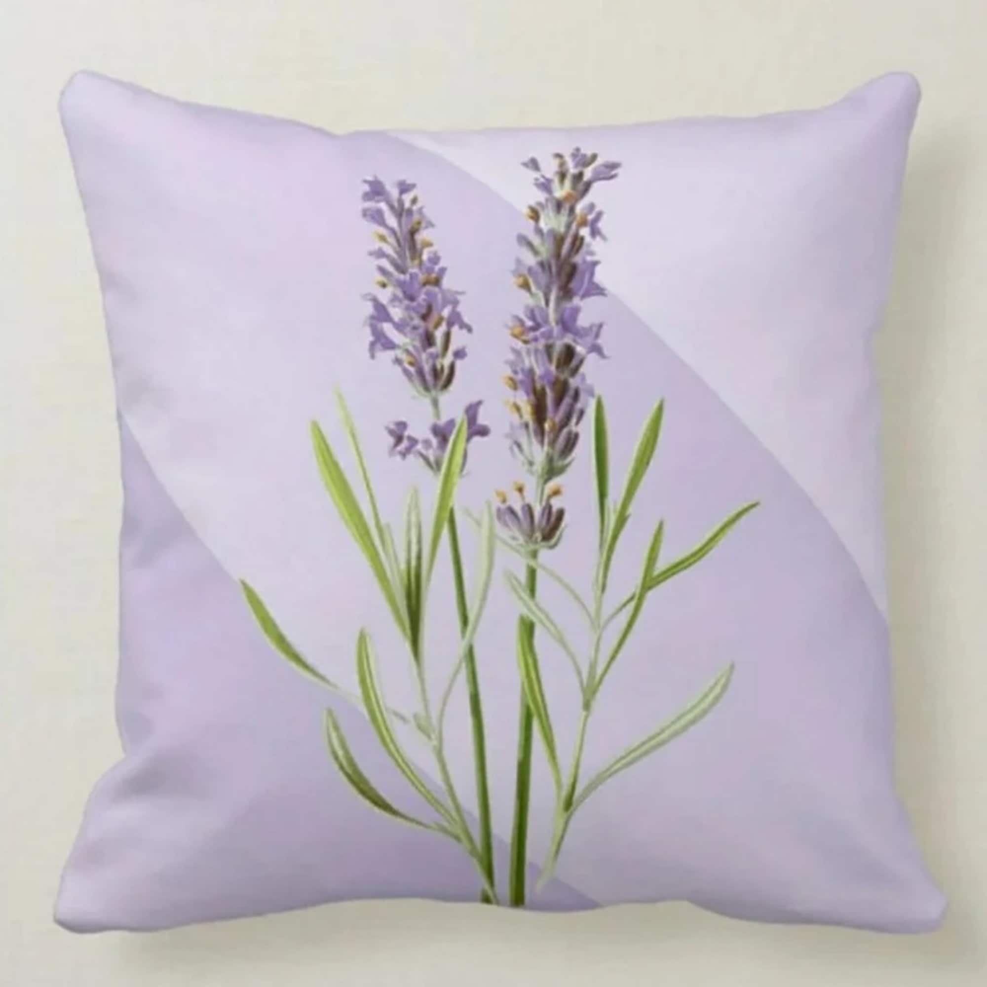 Lavender Pillow Covers, French Country Cushion Covers, Rustic Floral Throw Pillows, Provence Lavender Design Pillowcases