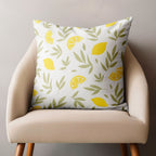 Lemon Pillow Covers, Floral Summer Pillowcase, Lemon Kitchen Decor, Lemon Pillow Covers, Outdoor Lemon Cushion Covers, Lemons Home Decor