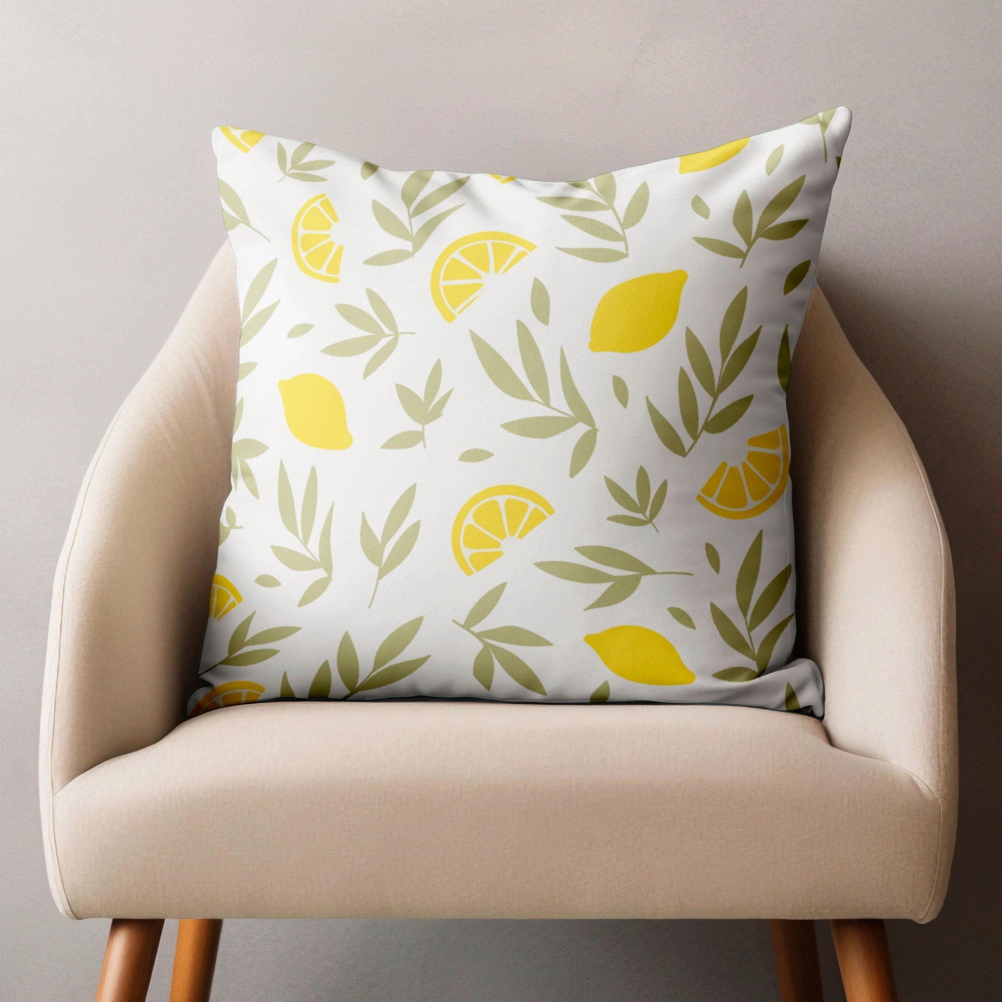 Lemon Pillow Covers, Floral Summer Pillowcase, Lemon Kitchen Decor, Lemon Pillow Covers, Outdoor Lemon Cushion Covers, Lemons Home Decor