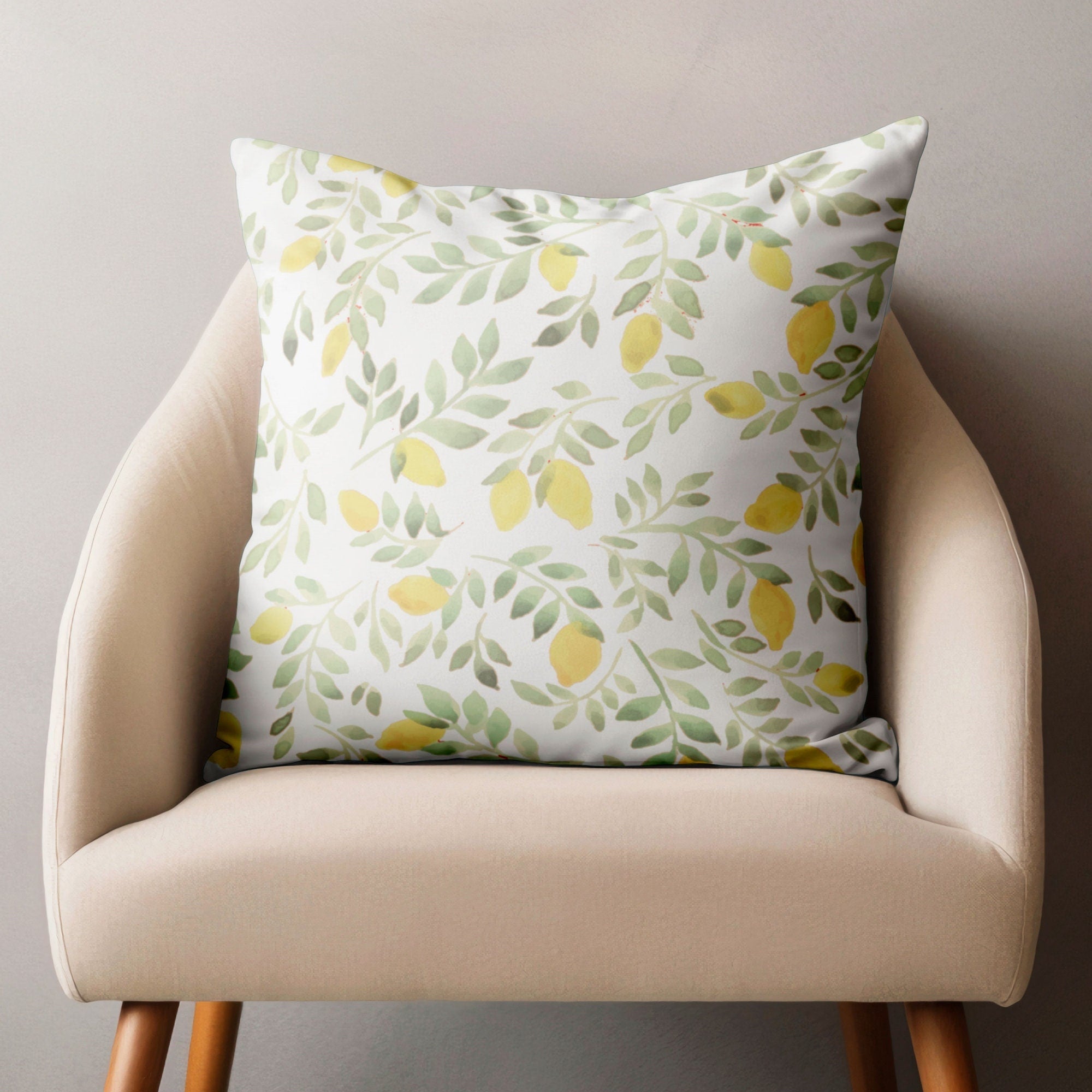 Lemon Pillow Covers, Floral Summer Pillowcase, Lemon Kitchen Decor, Lemon Pillow Covers, Outdoor Lemon Cushion Covers, Lemons Home Decor