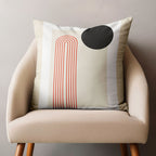 Geometric Line Art Cushion Covers, Mid Century Modern Pillow Covers, Abstract Circle Accent Pillowcases, Minimalist Throw Pillow Cover