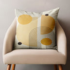 Geometric Line Art Cushion Covers, Mid Century Modern Pillow Covers, Abstract Circle Accent Pillowcases, Minimalist Throw Pillow Cover