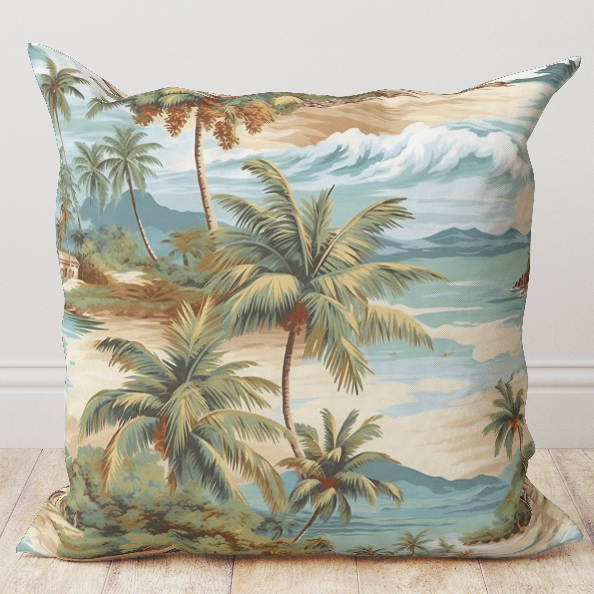 Tropical Hawaii Palm Tree Cushion Cover, Hawaii Palm Tree Pillow Cover, Palm Tree Pillow Sham, Tropical Palm Leaves Throw Pillow Covers