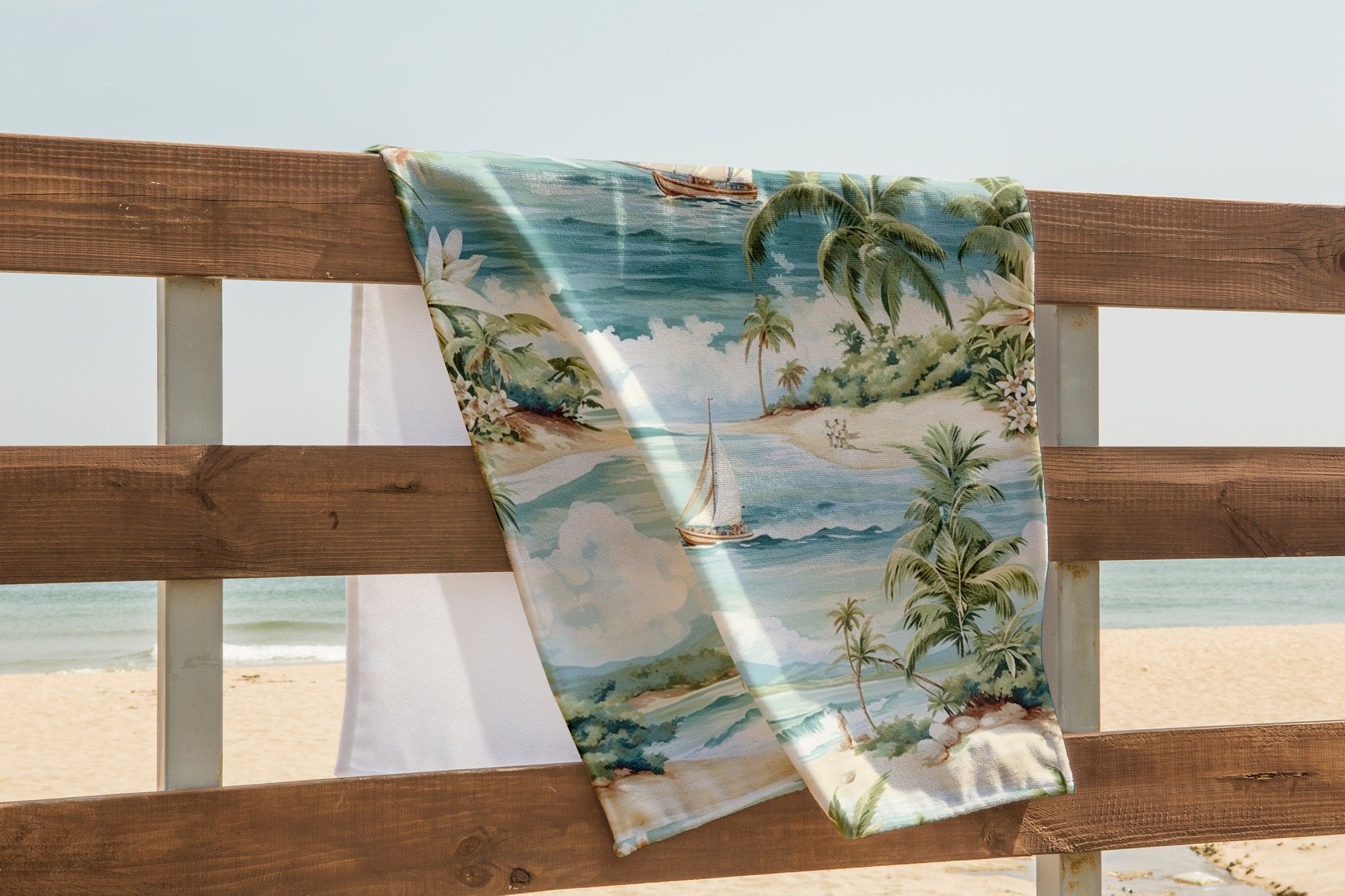 Hawaii Beach Towels, Cotton Beach Towels, Tropical Palm Tree Beach Towels, Tropic Digital Print Beach Towel, Hawaii Palm Tree Bath Towels