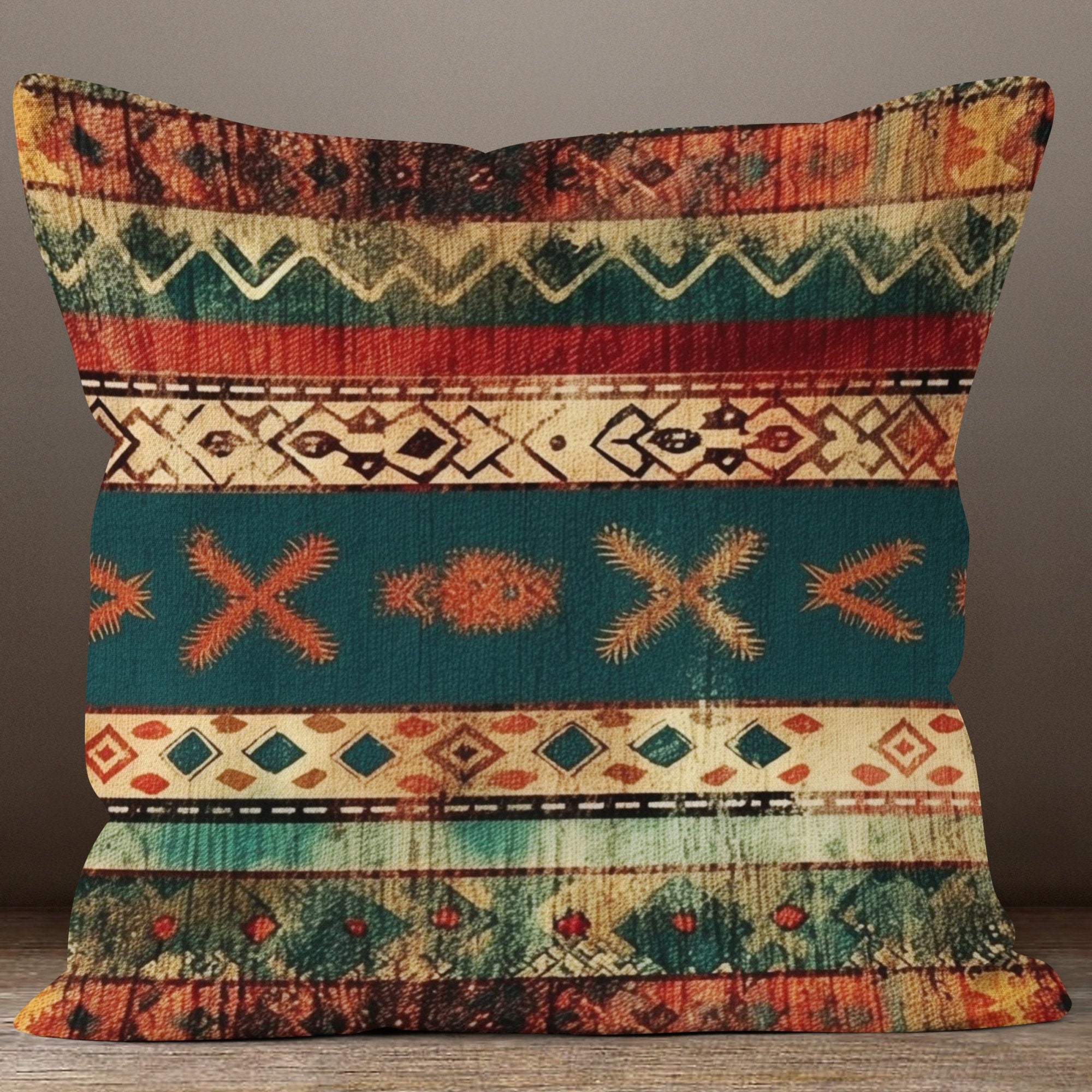 Southwest Throw Pillow Covers, Ethnic Digital Print Pillow Covers, Rug Ethnic Pillowcases, African Mudcloth Pillowcase, Western Pillowcase