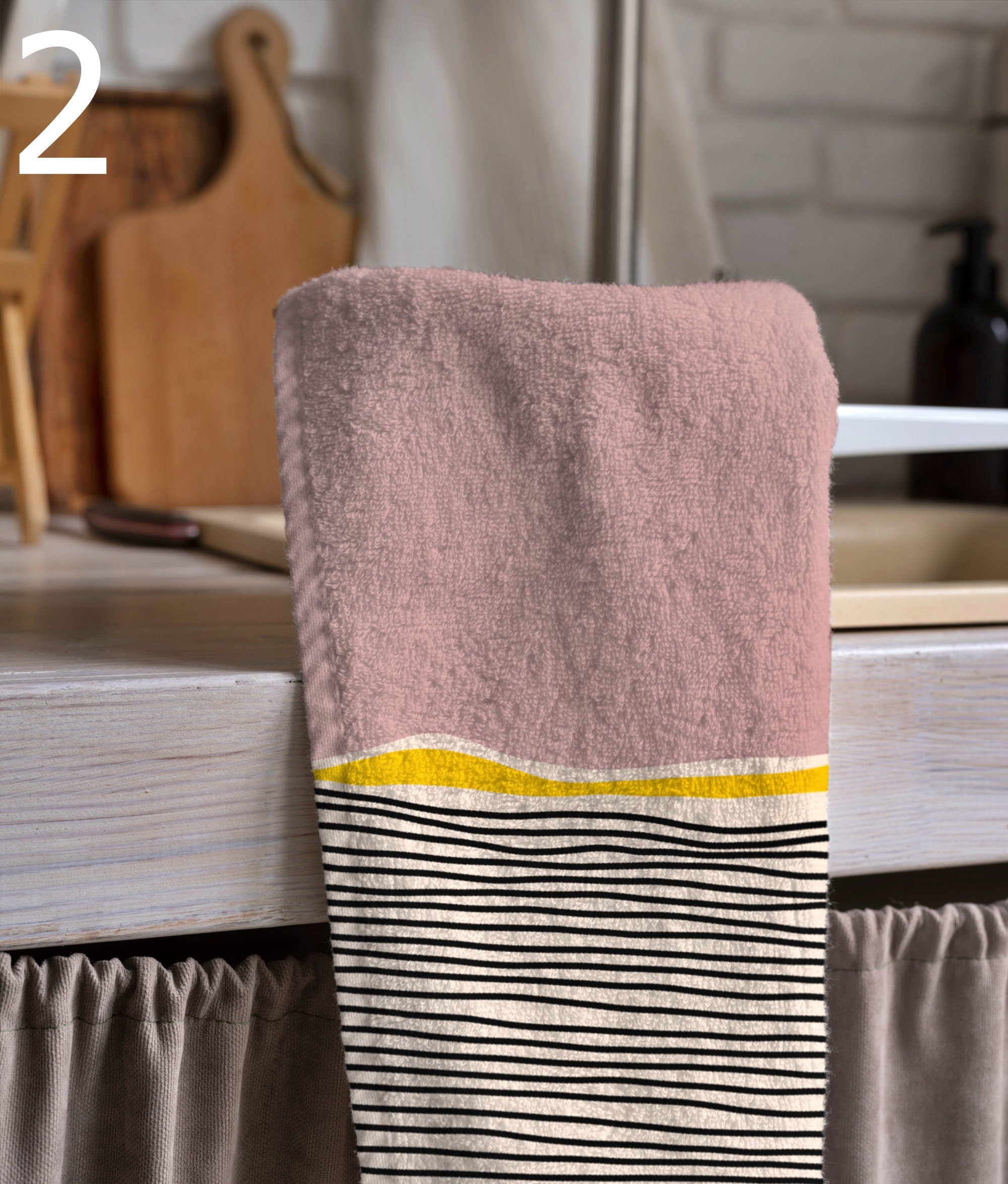 Retro Tea Towels, 70s Printed Tea Towel, Mid Century Kitchen Towel Decor, Retro Minimalist Kitchen Hand Towel, Modern Abstract Tea Towel