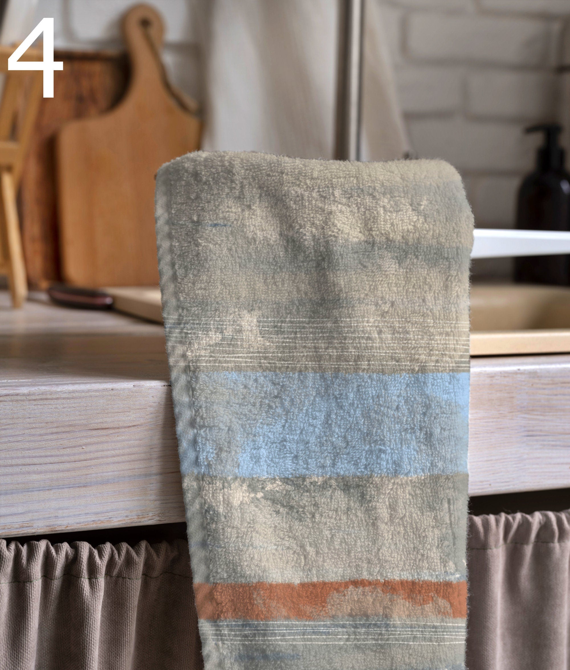 Retro Tea Towels, 70s Printed Tea Towel, Mid Century Kitchen Towel Decor, Retro Minimalist Kitchen Hand Towel, Modern Abstract Tea Towel
