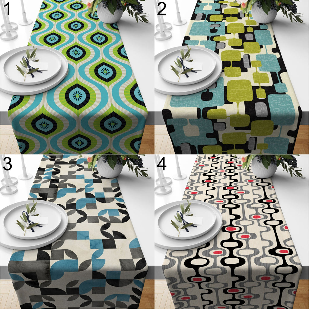 Mid Century Modern Table Runner, Retro Coffee Table Runners, 70s Mod Table Runners, MCM Table Runners, 80s Table Runnes