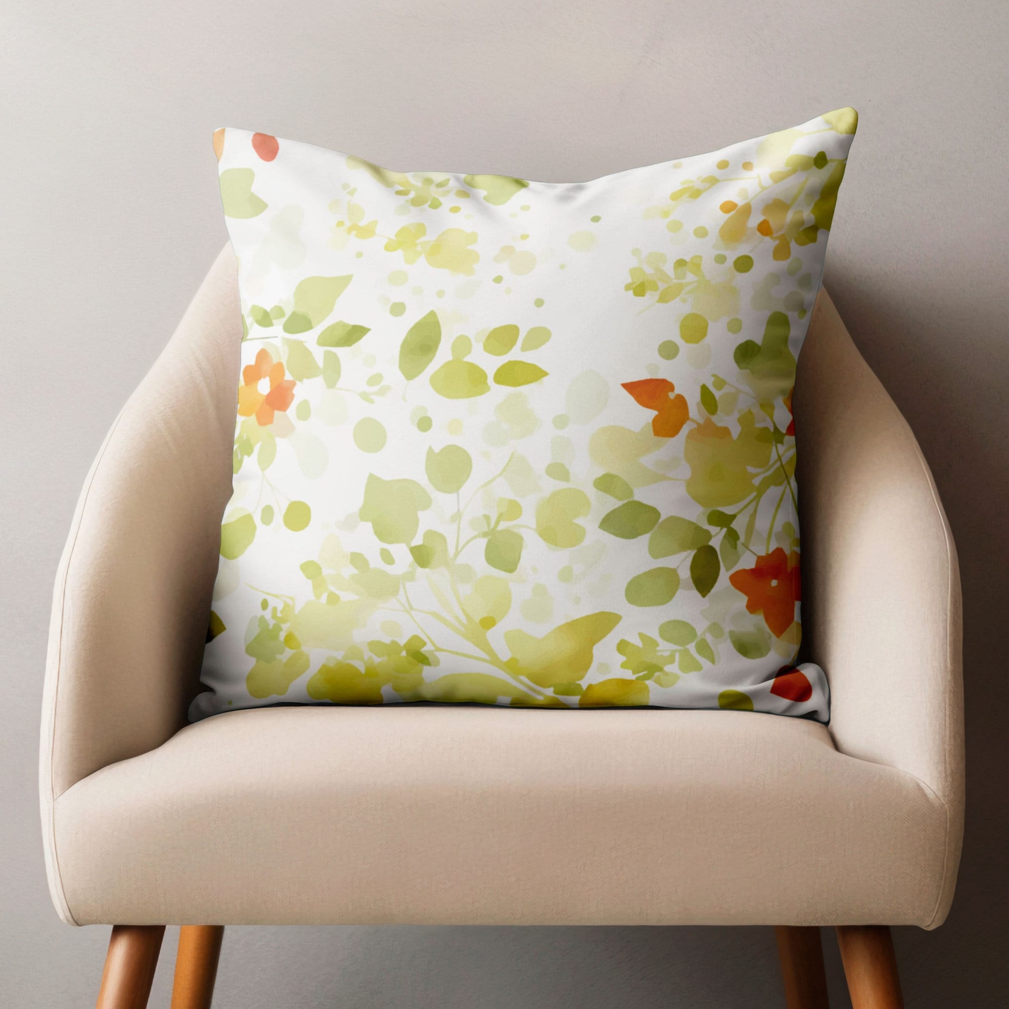 Botanic Floral Pillow Covers, Tropical Flowers Pillow Covers, Tropical Green Leaf Cushion Covers, Green Floral Pillowcase, Botanical Pillow