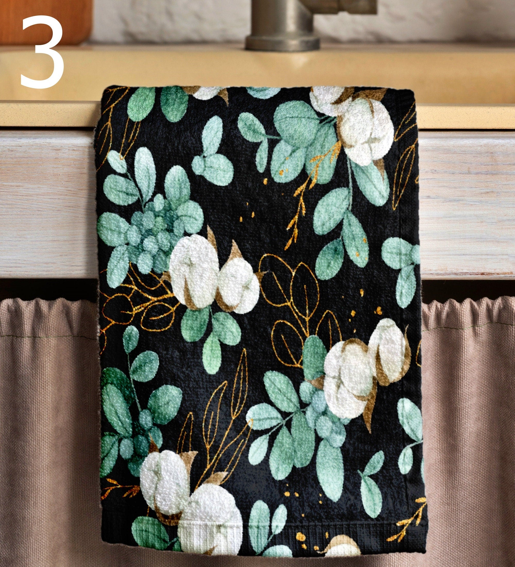 Botanical Leaves Towels, Tropic Leaves Tea Towels, Tropical Leaf Dish Towel, Exotic Leaf Print Hand Towels, Botanical Fingertip Towels
