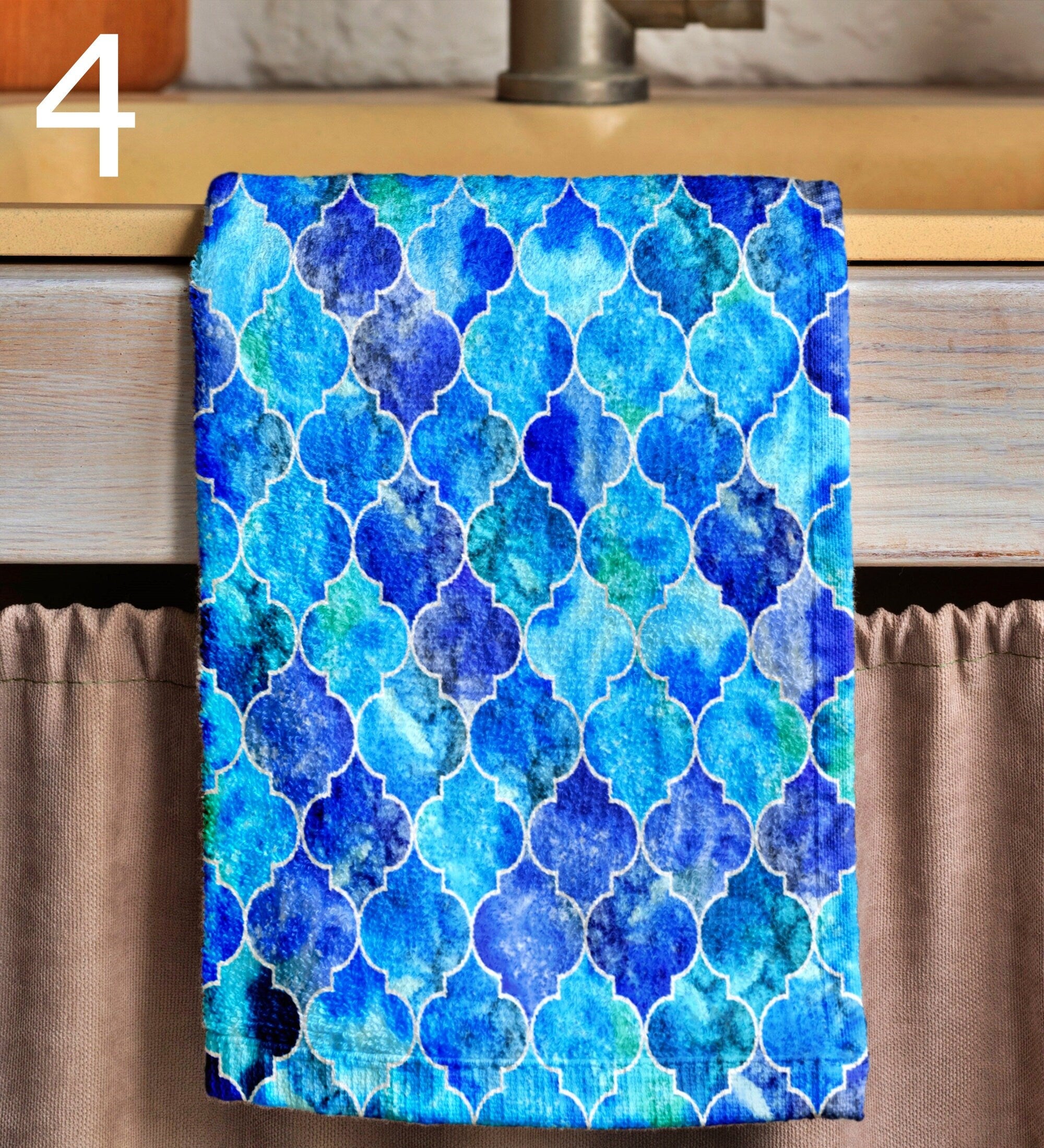 Nautical Tea Towel, Maritime Print Hand Towels, Yatch Hand Towels, Navy Blue Ocean Tea Towel, Coastal Dish Towel, Starfish Tea Towels