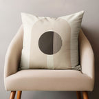 Geometric Line Art Cushion Covers, Mid Century Modern Pillow Covers, Abstract Circle Accent Pillowcases, Minimalist Throw Pillow Cover