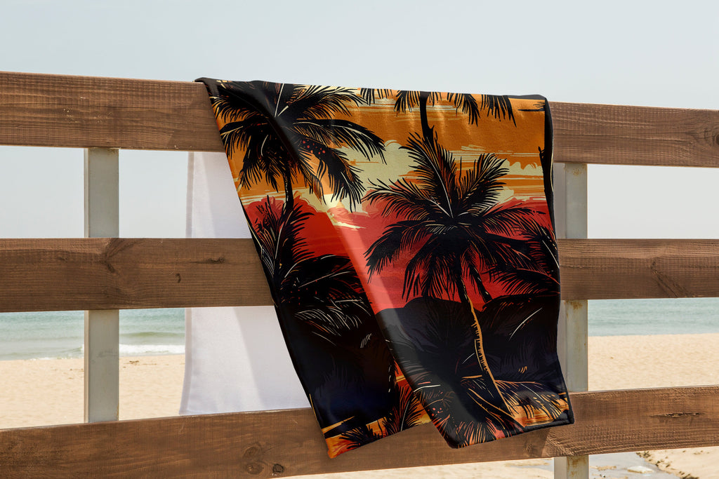 Beach Towels, Tropical  Hawaii Palm Tree Beach Towels, Tropic Digital Print Beach Towels, Hawaii Palm Tree Bath Towels, Hawaii Beach Towels