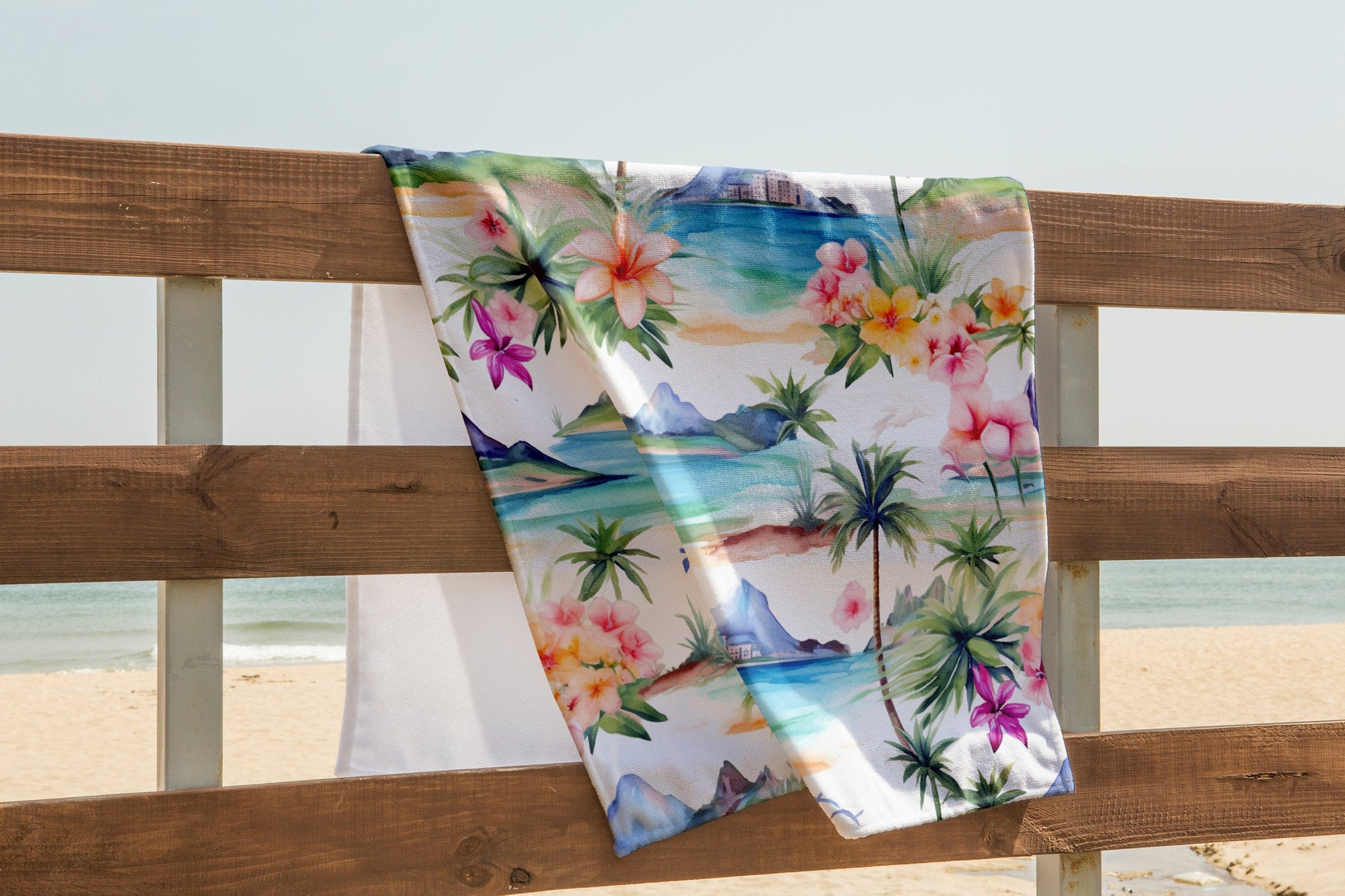 Hawaii Beach Towels, Cotton Beach Towels, Tropical Palm Tree Beach Towels, Tropic Digital Print Beach Towel, Hawaii Palm Tree Bath Towels