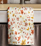 Fall Orange Leaves Kitchen Towels, Fall Leaf Hand Towel, Autumn Leaves Tea Towels, Fall Dish Towel, Autumn Leaf Tea Towels Kitchen Decor