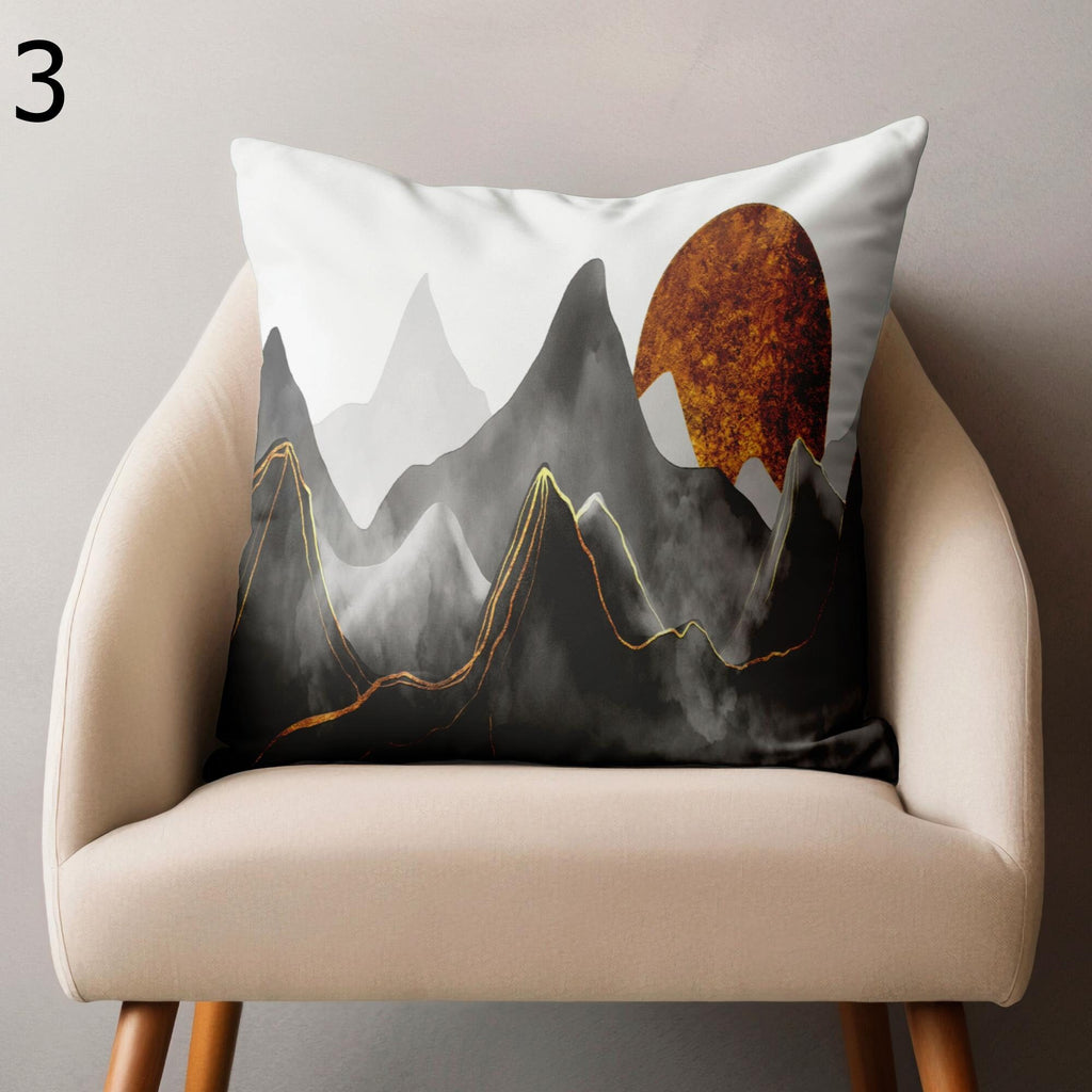 Abstract Mountain Throw Pillow Cover, Modern Landscape Cushion Cover, Landscape Minimalist Home Decor, Modern Abstract Pillowcases