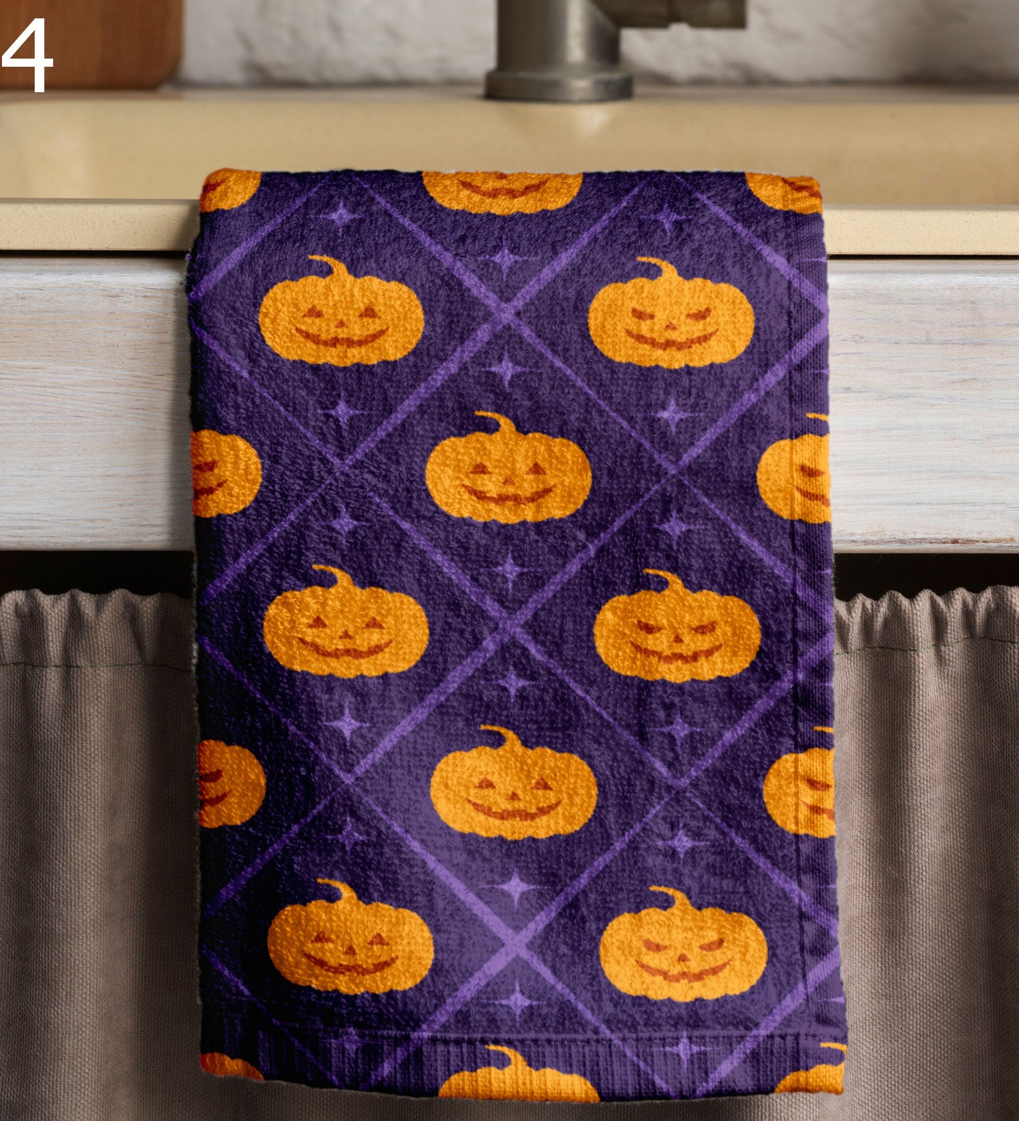 Halloween Tea Towels, Halloween Cute Bat Dish Towel, Halloween Hand Towel, Orange Halloween Print Kitchen Towels, Halloween Kitchen Decor