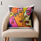 Modern Face Line Abstract Pillowcase, Picasso Style Throw Pillow Cover, Face Line Art Cushion Cover, Abstract Face Line Print Pillowcase
