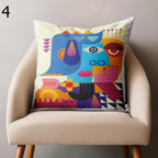 Modern Face Line Abstract Pillowcase, Picasso Style Throw Pillow Cover, Face Line Art Cushion Cover, Abstract Face Line Print Pillowcase