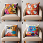 Modern Face Line Abstract Pillowcase, Picasso Style Throw Pillow Cover, Face Line Art Cushion Cover, Abstract Face Line Print Pillowcase