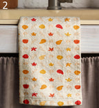 Fall Leaves Kitchen Towel, Autumn Tea Towel, Thanksgiving Dish Towels, Seasonal Kitchen Decor, Farmhause Autumn Tea Towels