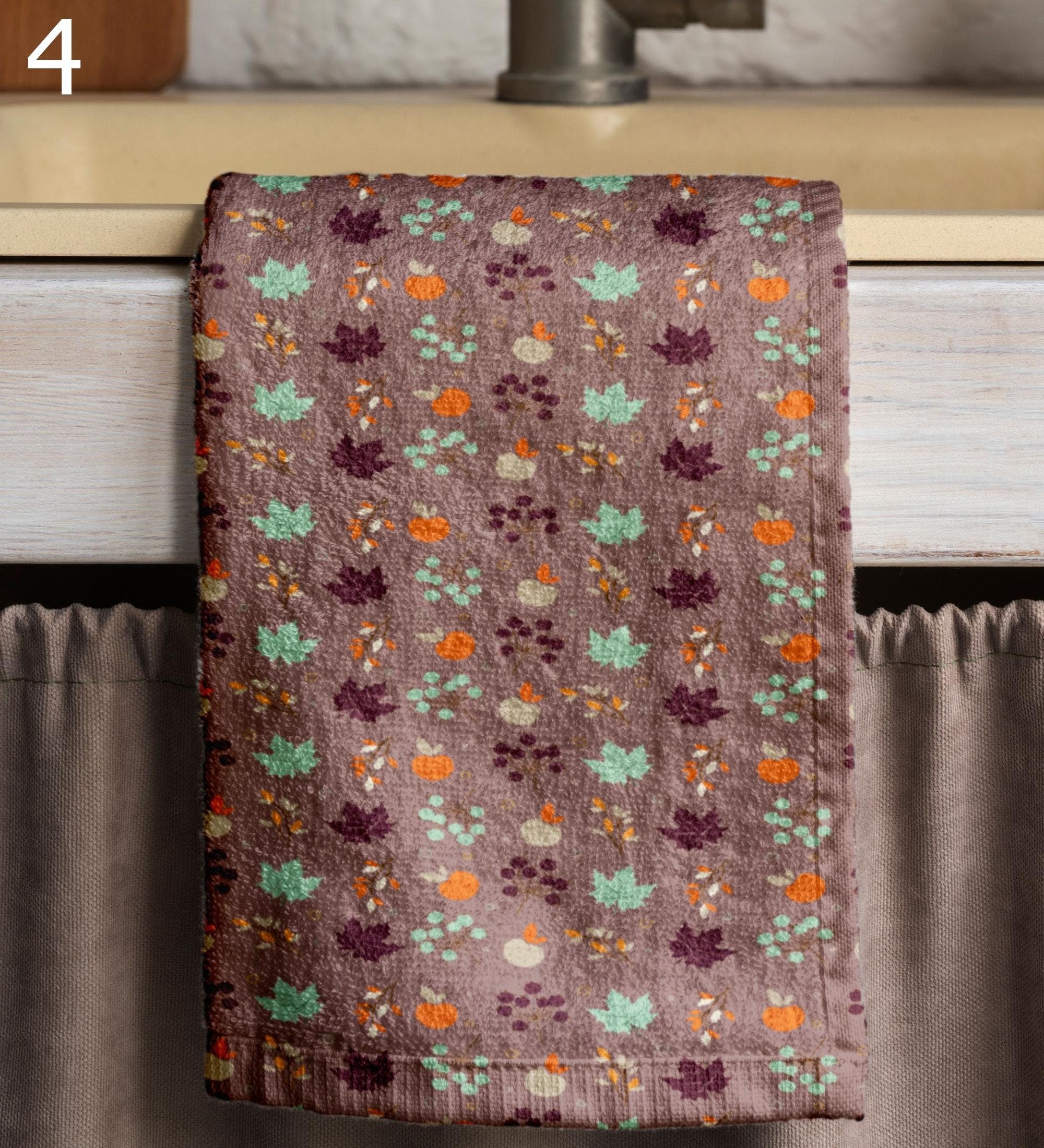 Fall Leaves Kitchen Towel, Autumn Tea Towel, Thanksgiving Dish Towels, Seasonal Kitchen Decor, Farmhause Autumn Tea Towels