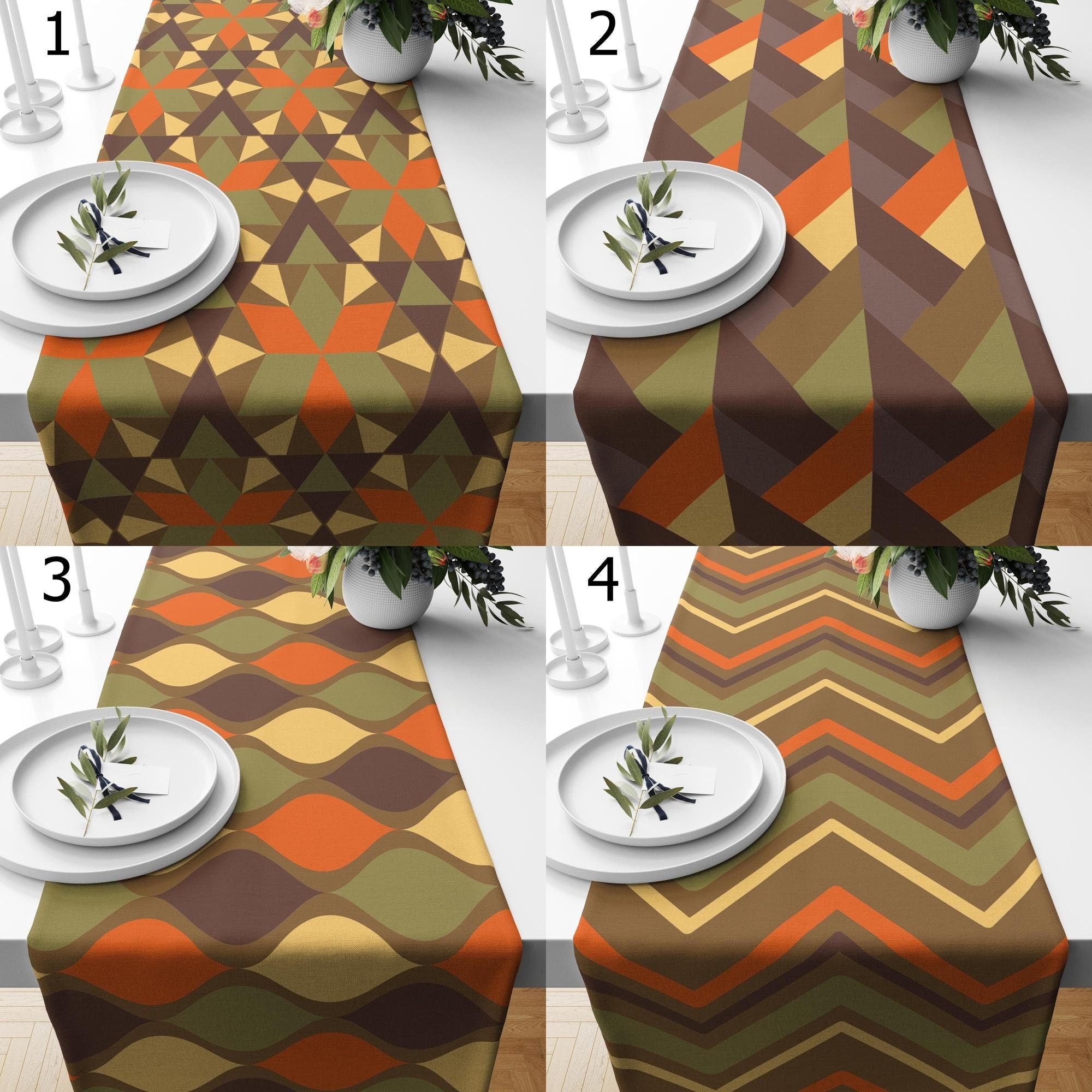 Retro Vintage Style Table Runners, Mid Century Table Runner, 60s 70s Retro Coffee Table Runners, MCM Table Runners, 50s Retro Table Runners