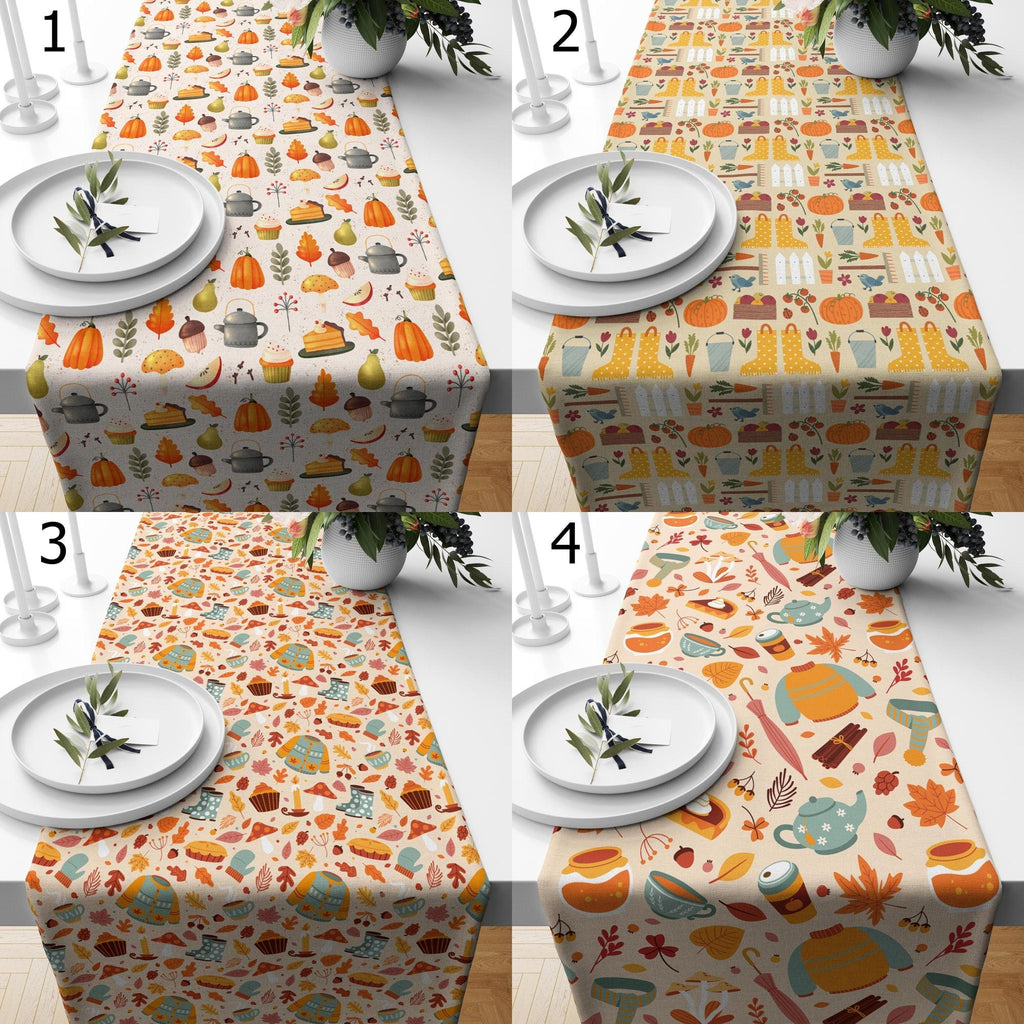Autumn Pumpkin Table Runner, Thanksgiving Party Table Runner, Fall Harvest Runners, Fall Seosonal Party Runners, Thanksgiving Table Runners