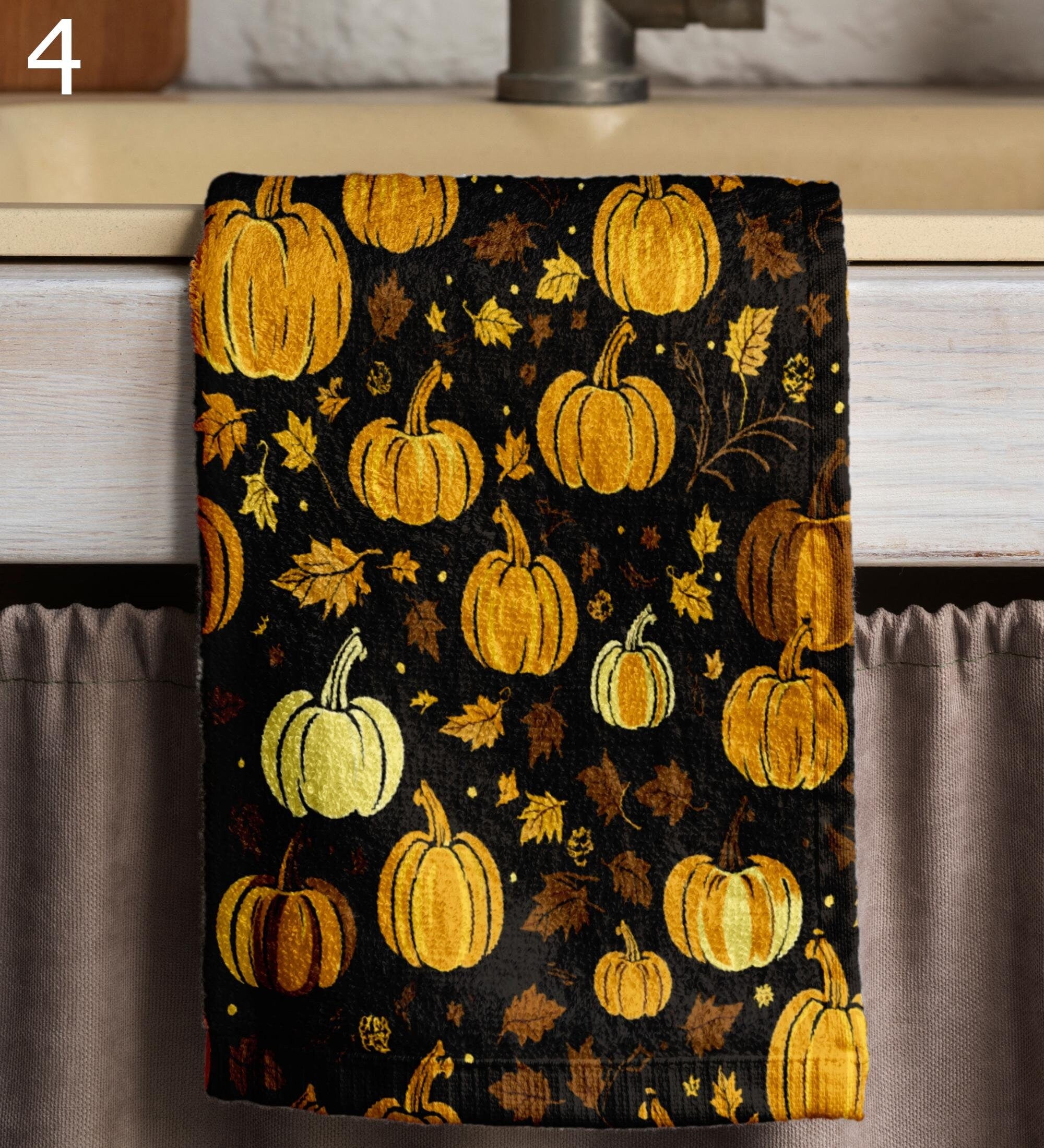 Autumn Pumpkin Tea Towels, Fall Harvest Hand Towel, Thanksgiving Dish Towel, Fall Kitchen Towels, Harvest Tea Towels, Autumn Gifts Kitchen