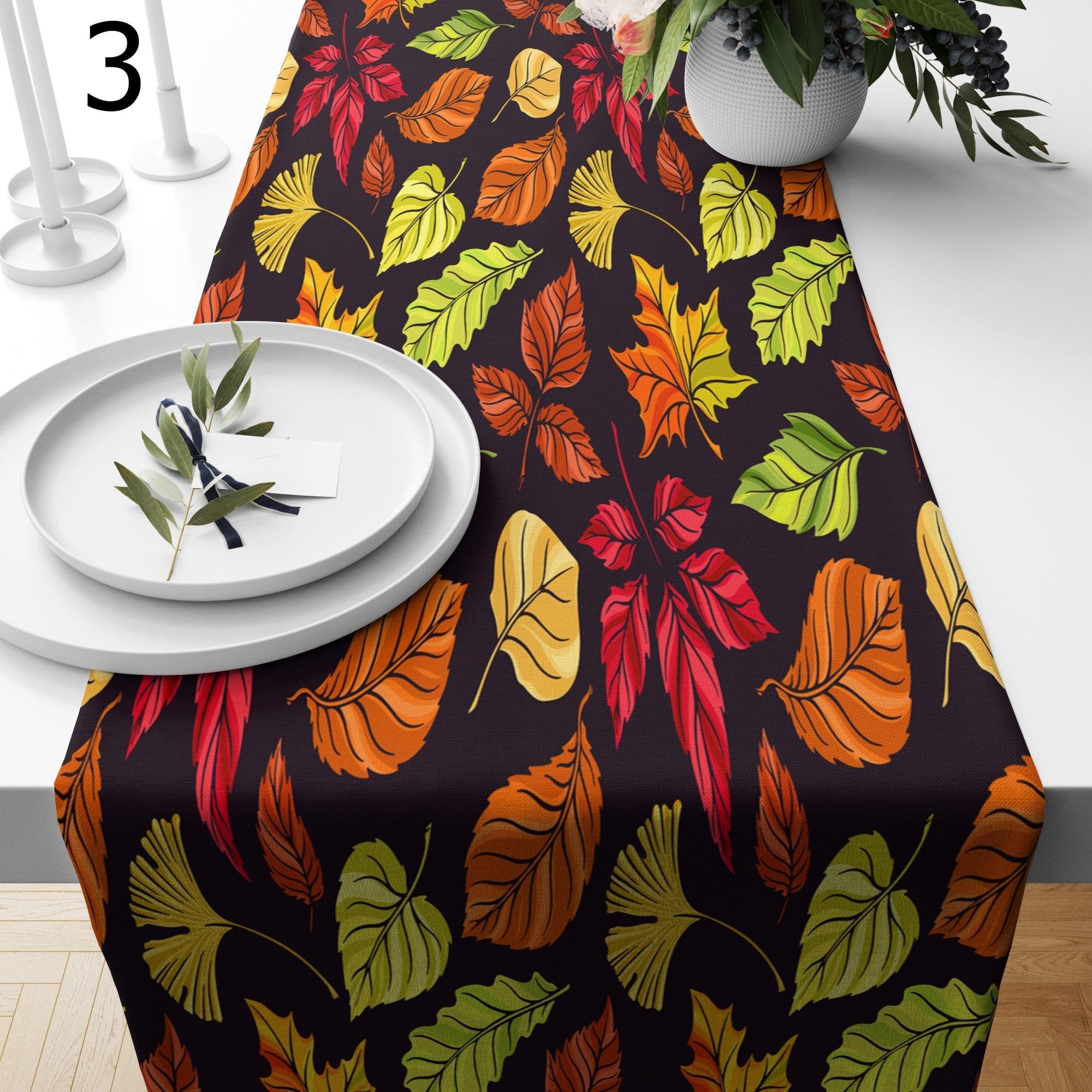 Fall Leaves Table Runners, Autumn Leaf Table Runner, Thanksgiving Party Table, Thanksgiving Table Decor, Orange Thanksgiving Table Cover