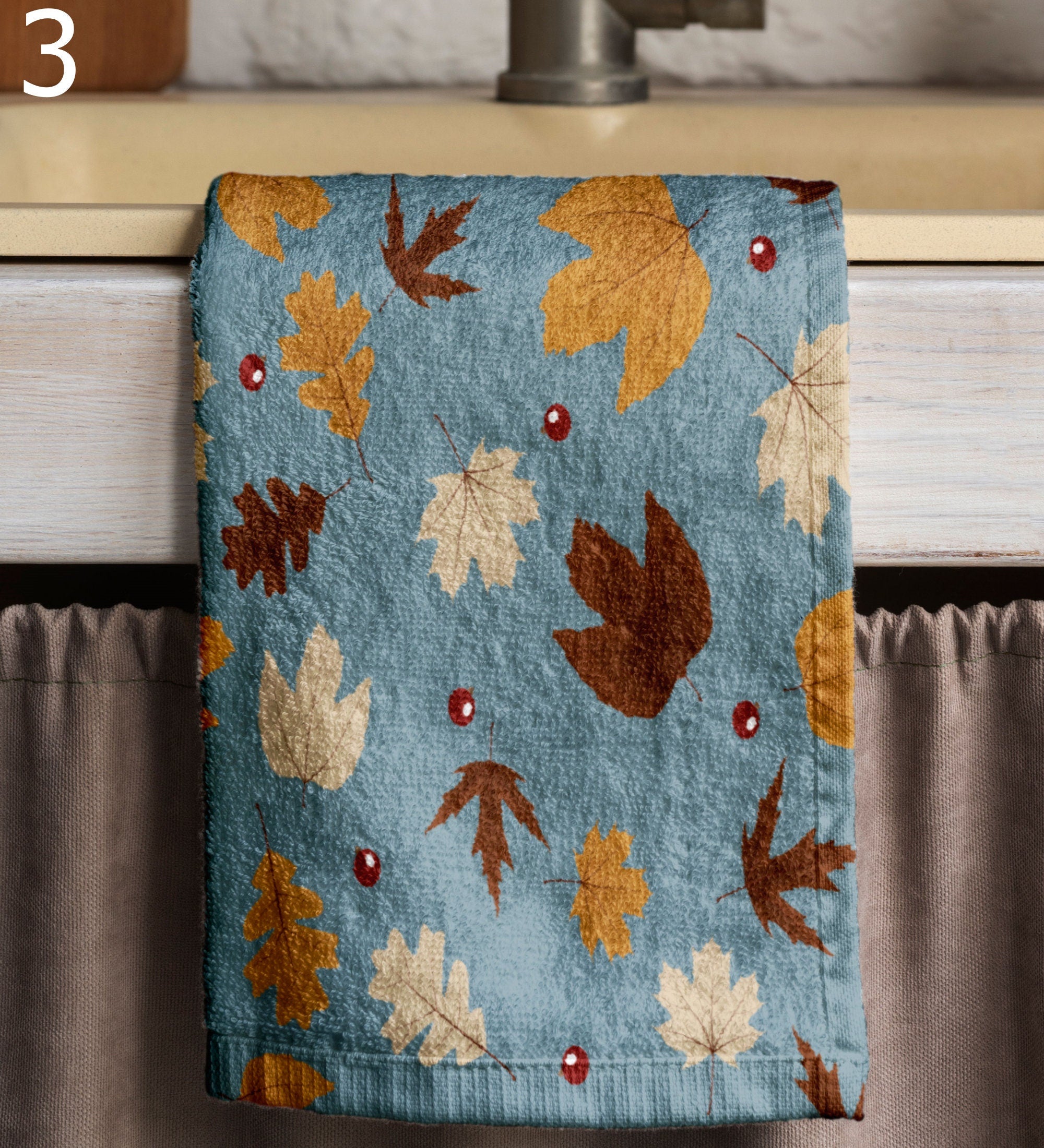 Fall Orange Leaves Kitchen Towels, Fall Leaf Hand Towel, Autumn Leaves Tea Towels, Fall Dish Towel, Autumn Leaf Tea Towels Kitchen Decor