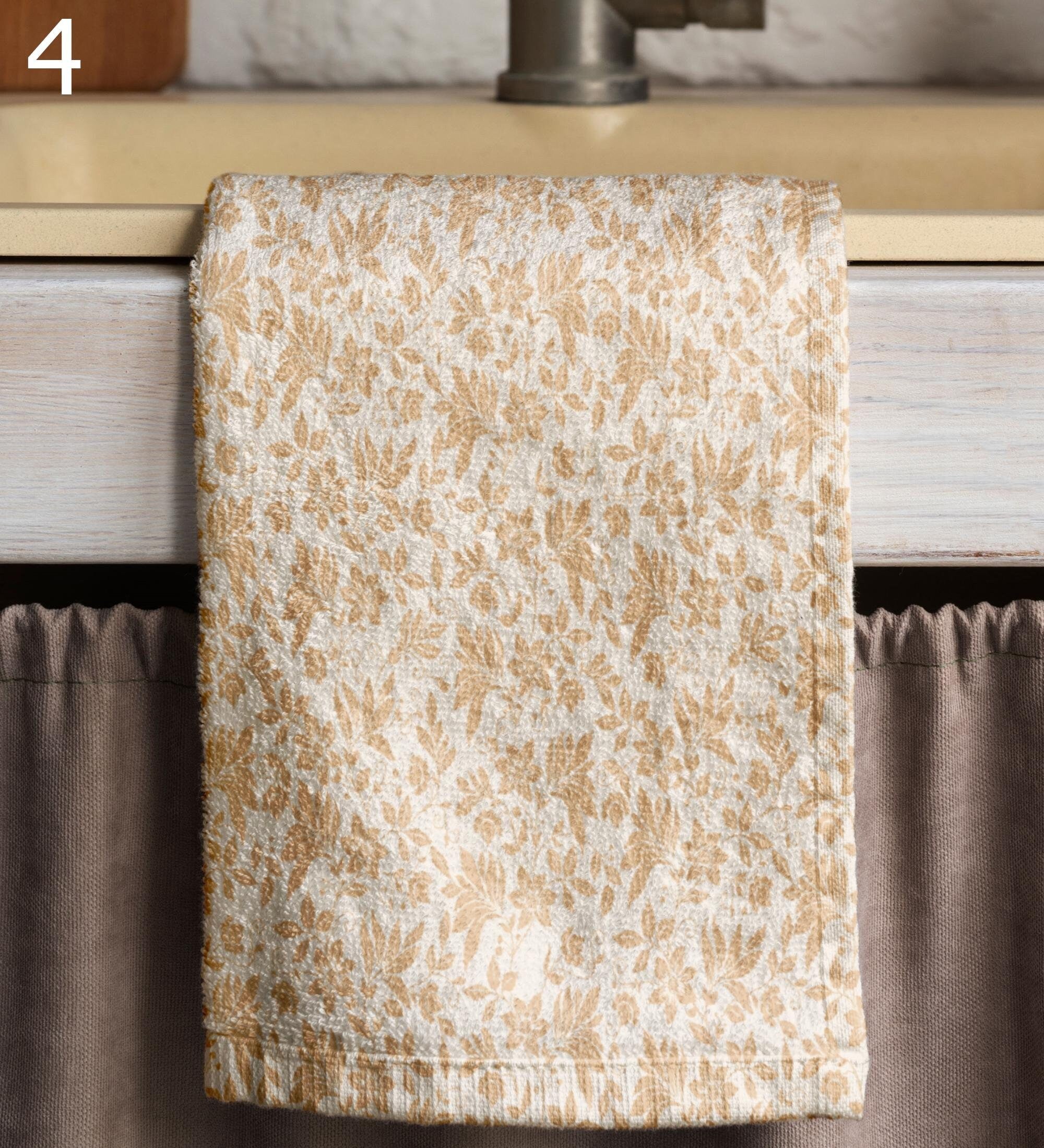 Autumn Kitchen Towels, Fall Tea Towels, Rustic Leaf Print Dish Towels, Thanksgiving Hand Towels, Nature Forest Decor Dish Towels